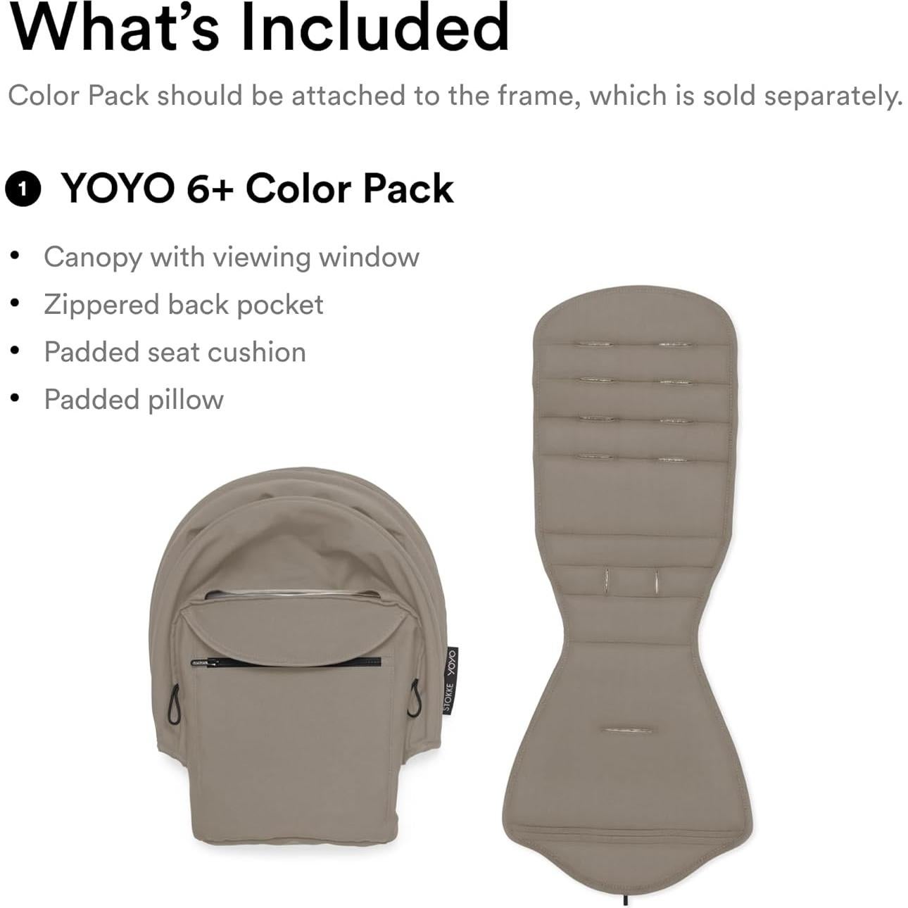 Carriola Stokke YOYO 6+ Taupe con Almohadilla y Capota