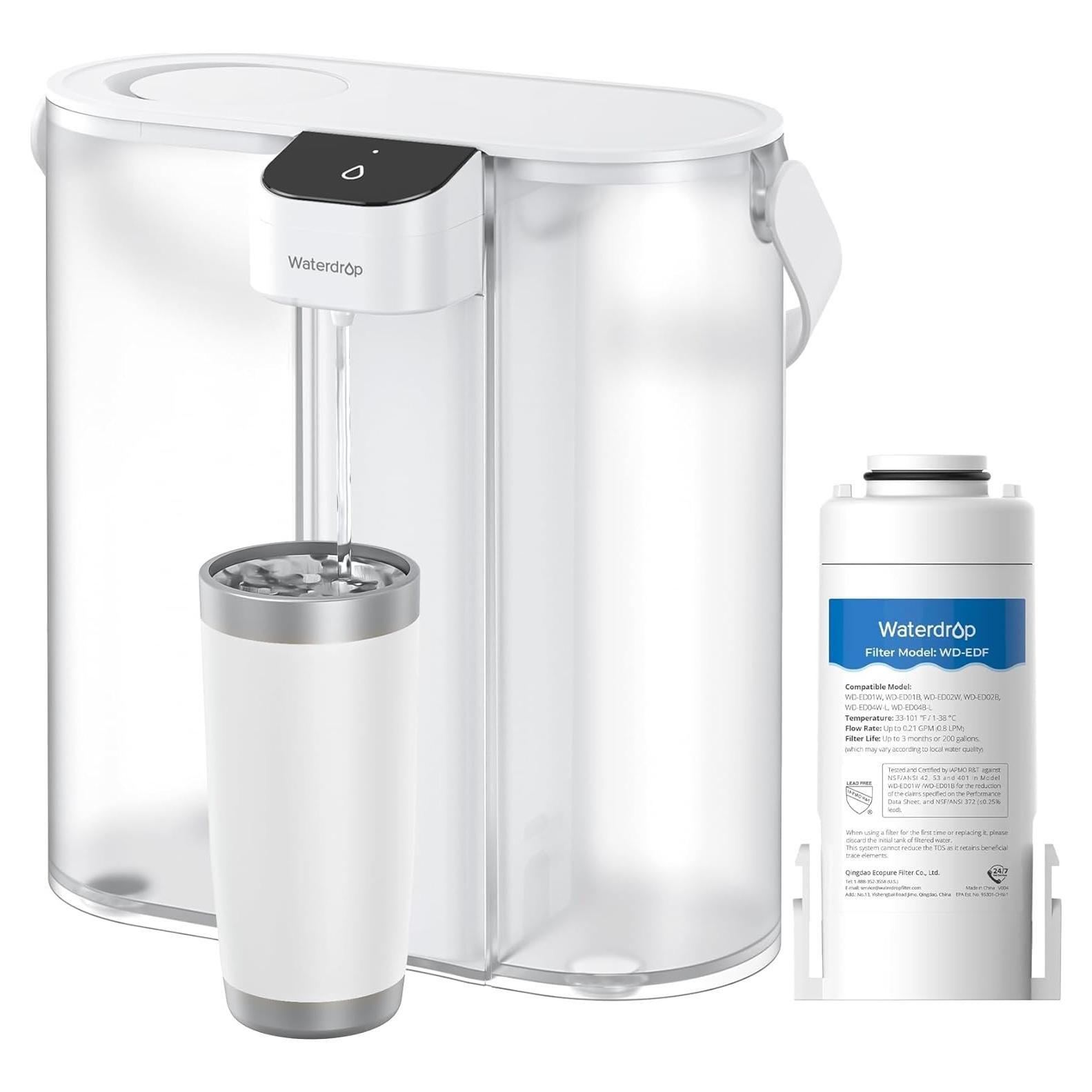 Jarra Filtro Agua Eléctrica Waterdrop 14 Tazas Blanca