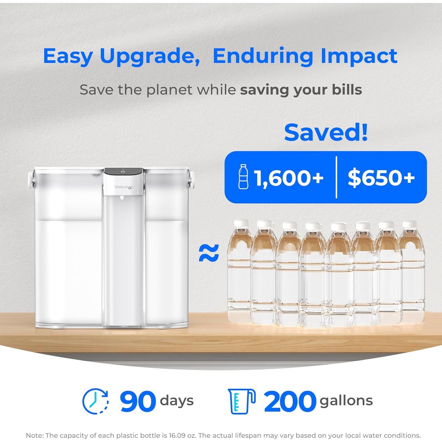 Jarra Filtro Agua Eléctrica Waterdrop 14 Tazas Blanca