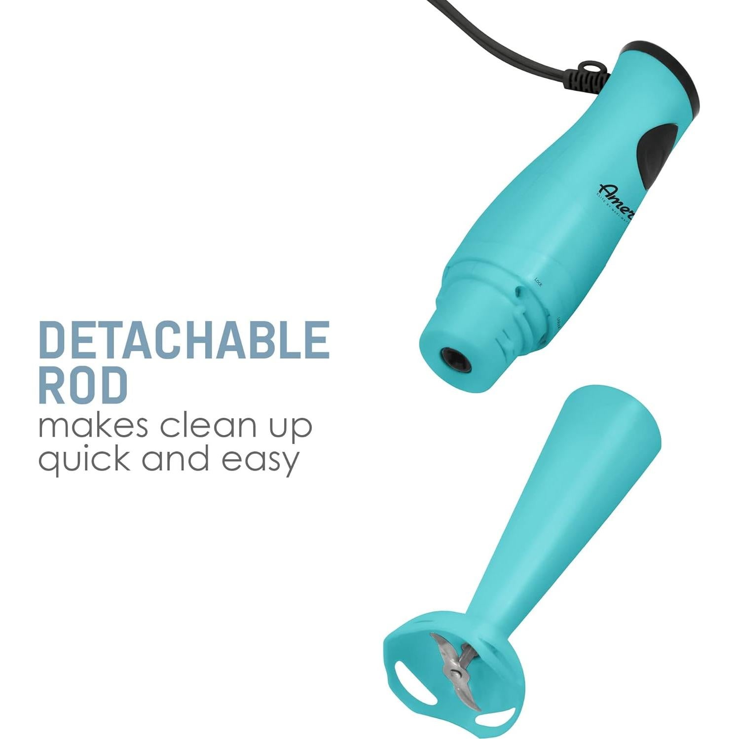 Licuadora de Inmersión Elite Gourmet EHB-2425BL 150W Aqua