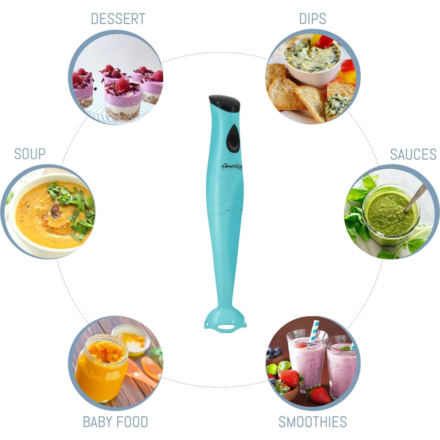 Licuadora de Inmersión Elite Gourmet EHB-2425BL 150W Aqua