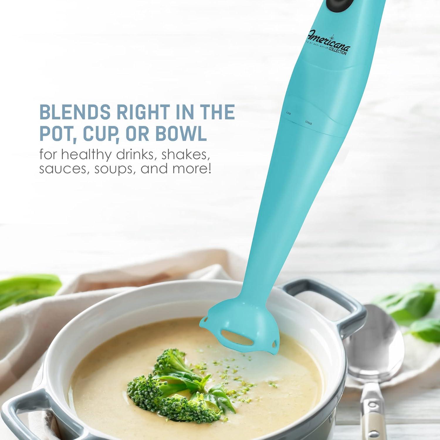 Licuadora de Inmersión Elite Gourmet EHB-2425BL 150W Aqua