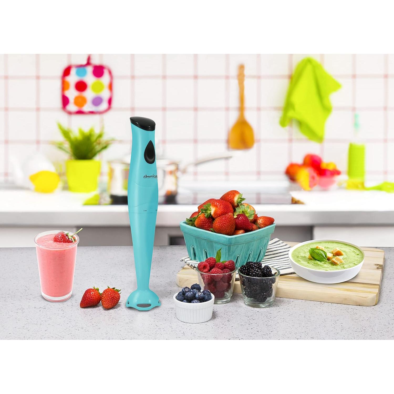 Licuadora de Inmersión Elite Gourmet EHB-2425BL 150W Aqua