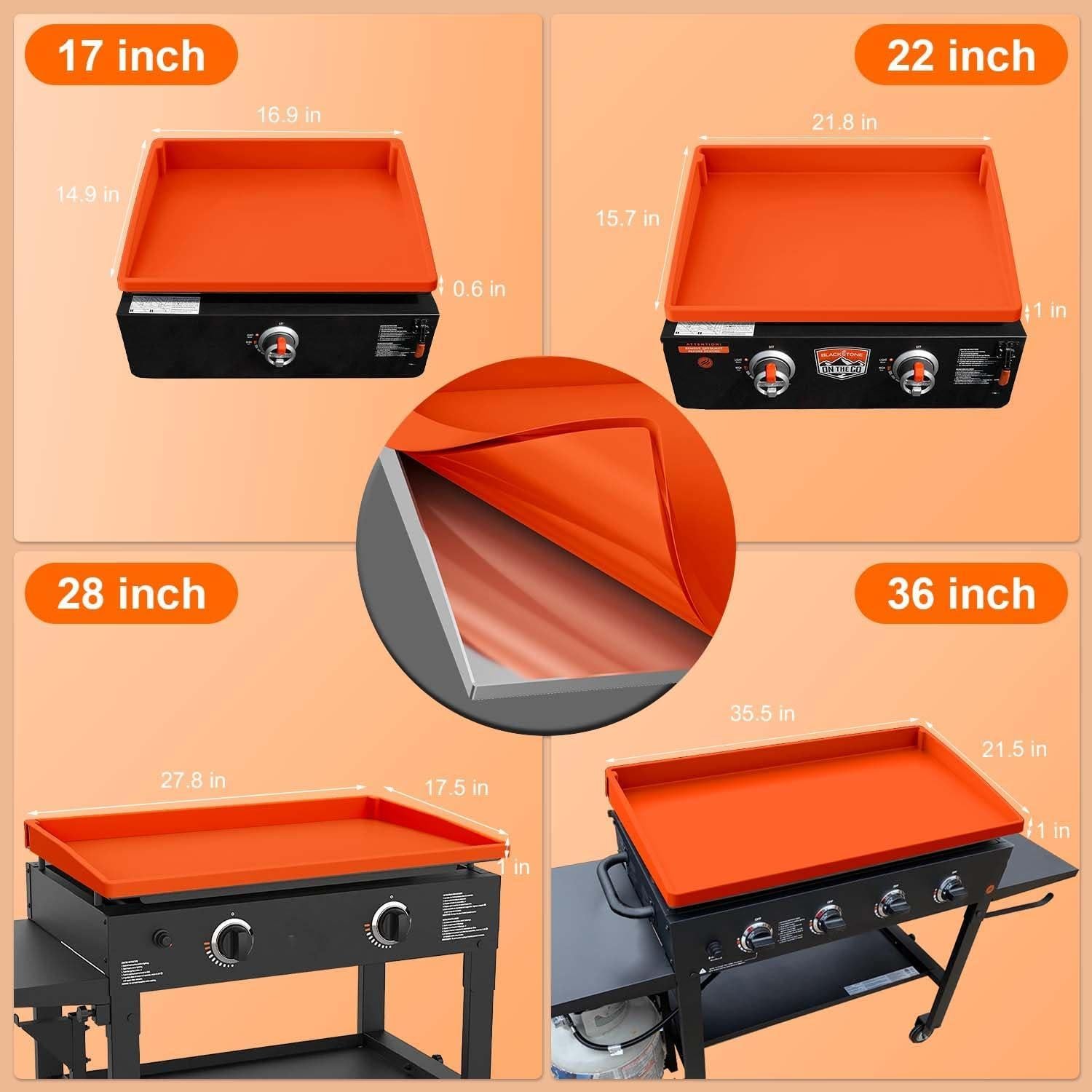 Cubierta de Sartén BANGIE 43 cm Silicona Naranja Protección Completa