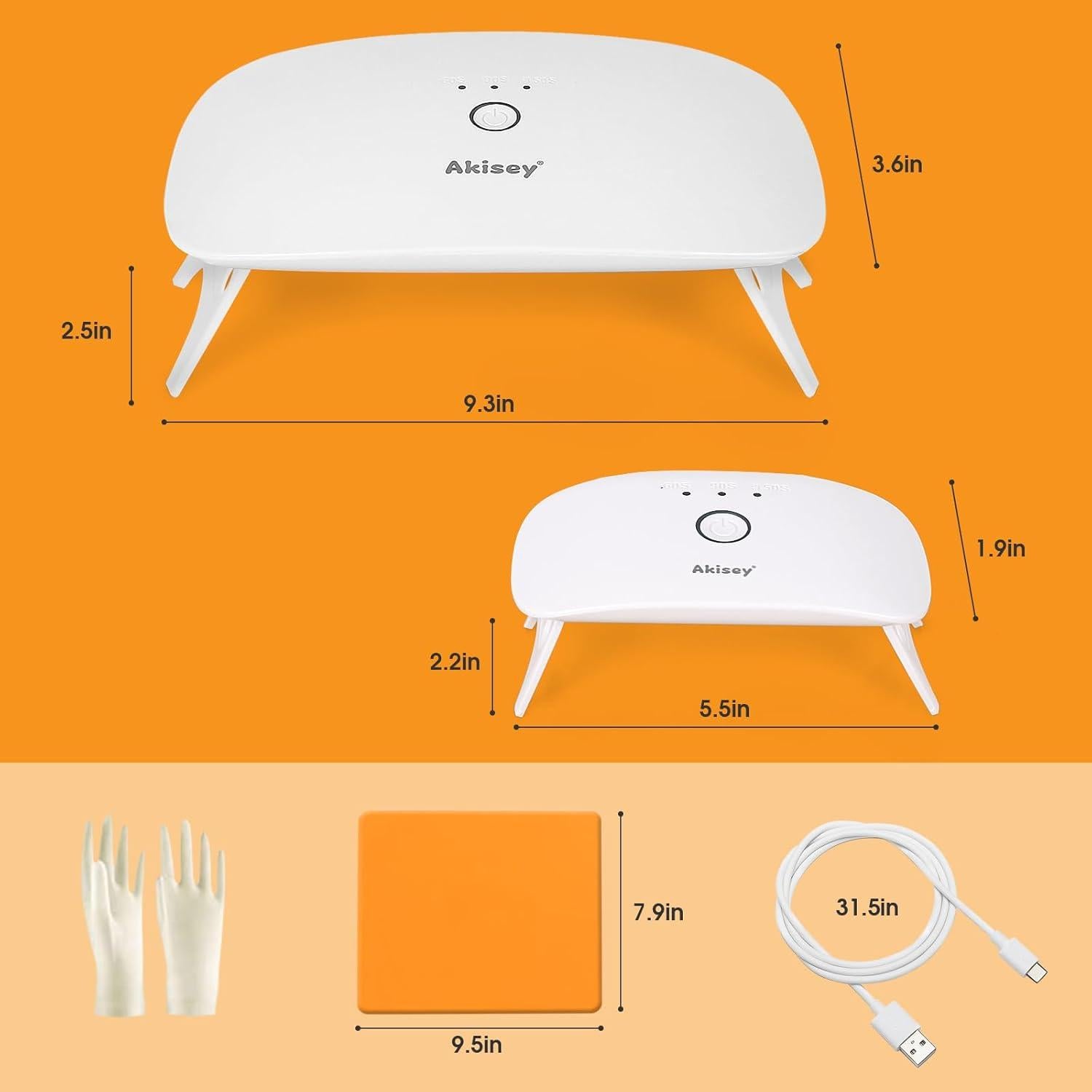 Kit de 2 Luces UV Akisey para Curado de Resina - 48W y Mini