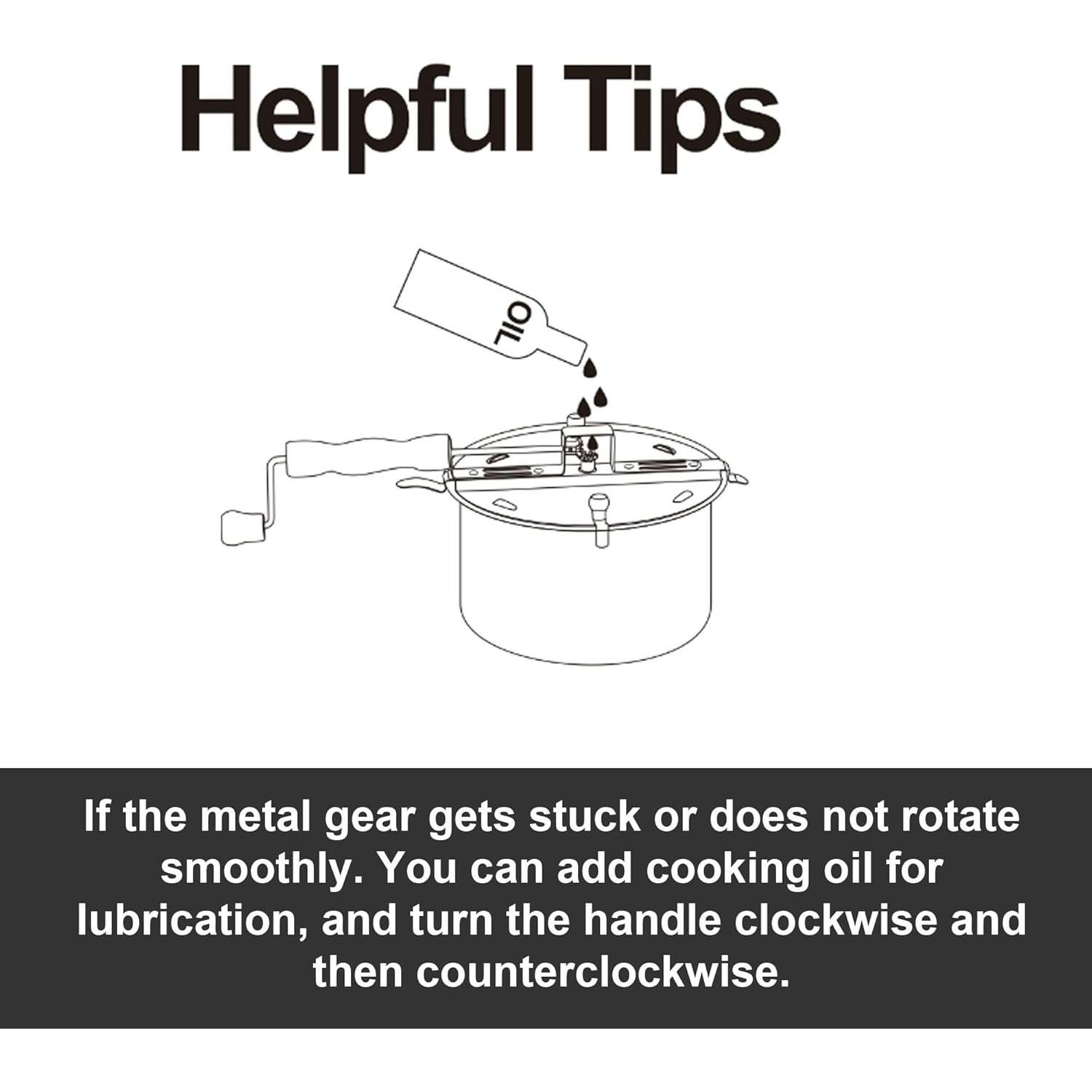 Cook N Home Stovetop Popcorn Popper with Crank, 6-Quart Aluminum Popcorn Pot, Black