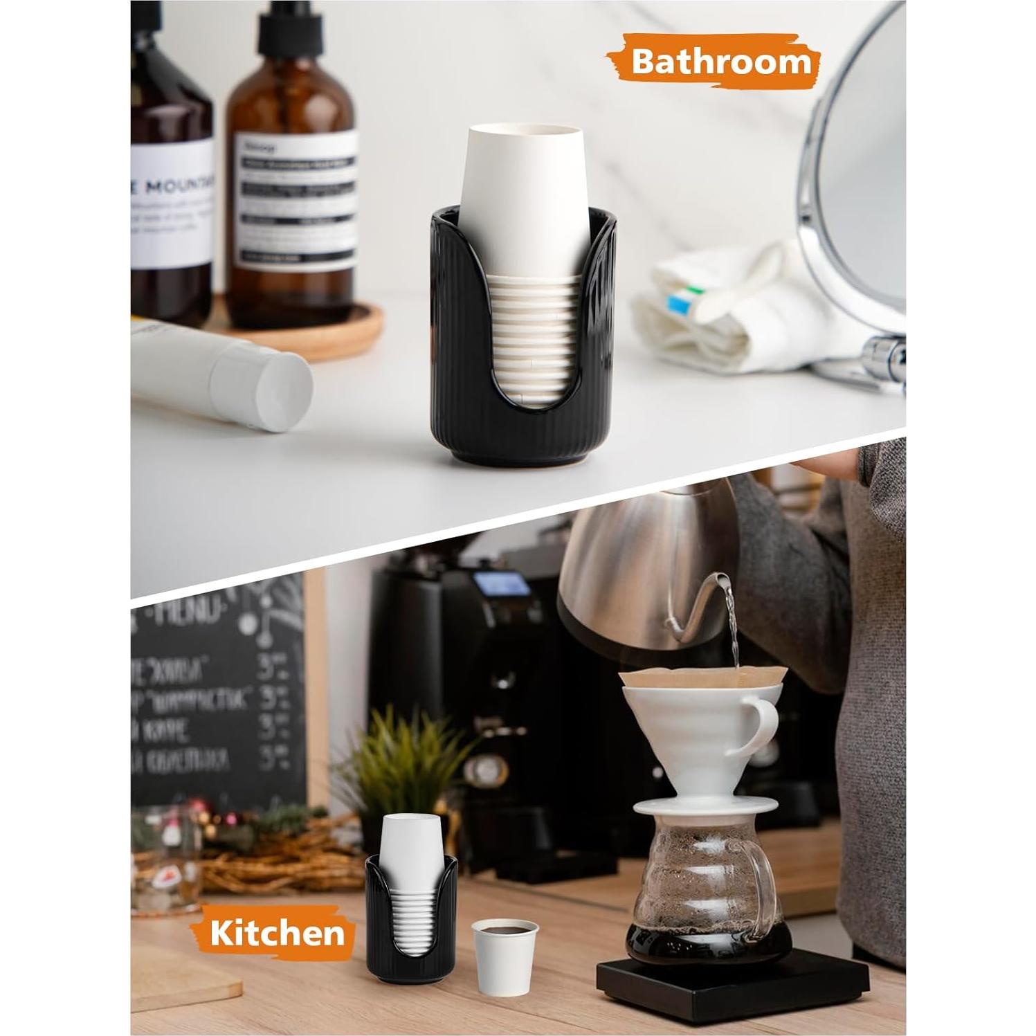 Dispensador de Vasos de Cerámica ABRUTY 3-4oz para Baño