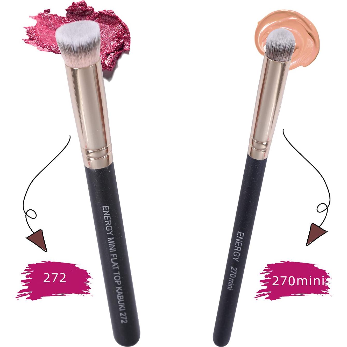 Conjunto de Brochas Kabuki ENERGY 2 Pcs para Maquillaje de Ojos