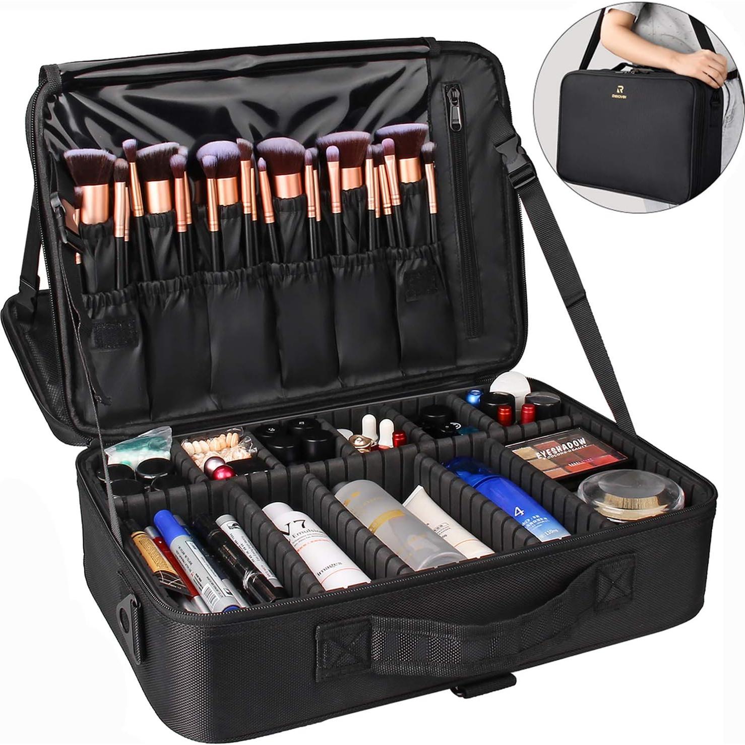 Estuche de Maquillaje Grande TC0352-TM Negro Impermeable