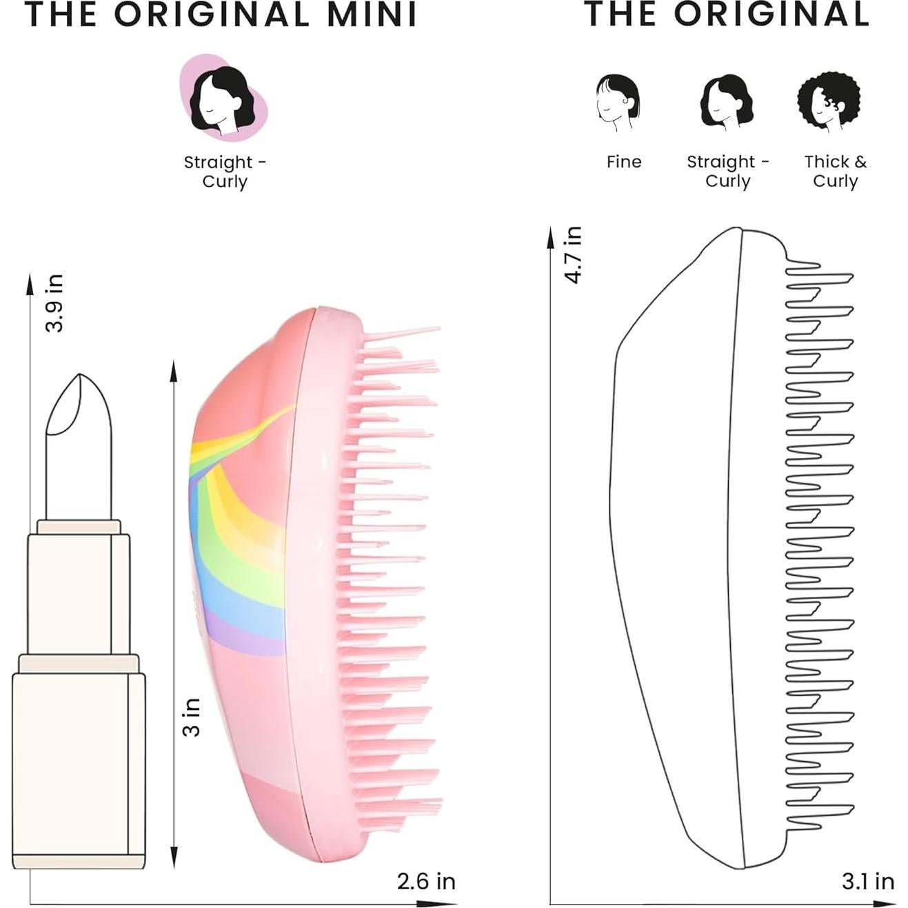 Cepillo Desenredante Mini Tangle Teezer Arcoíris Unicornio