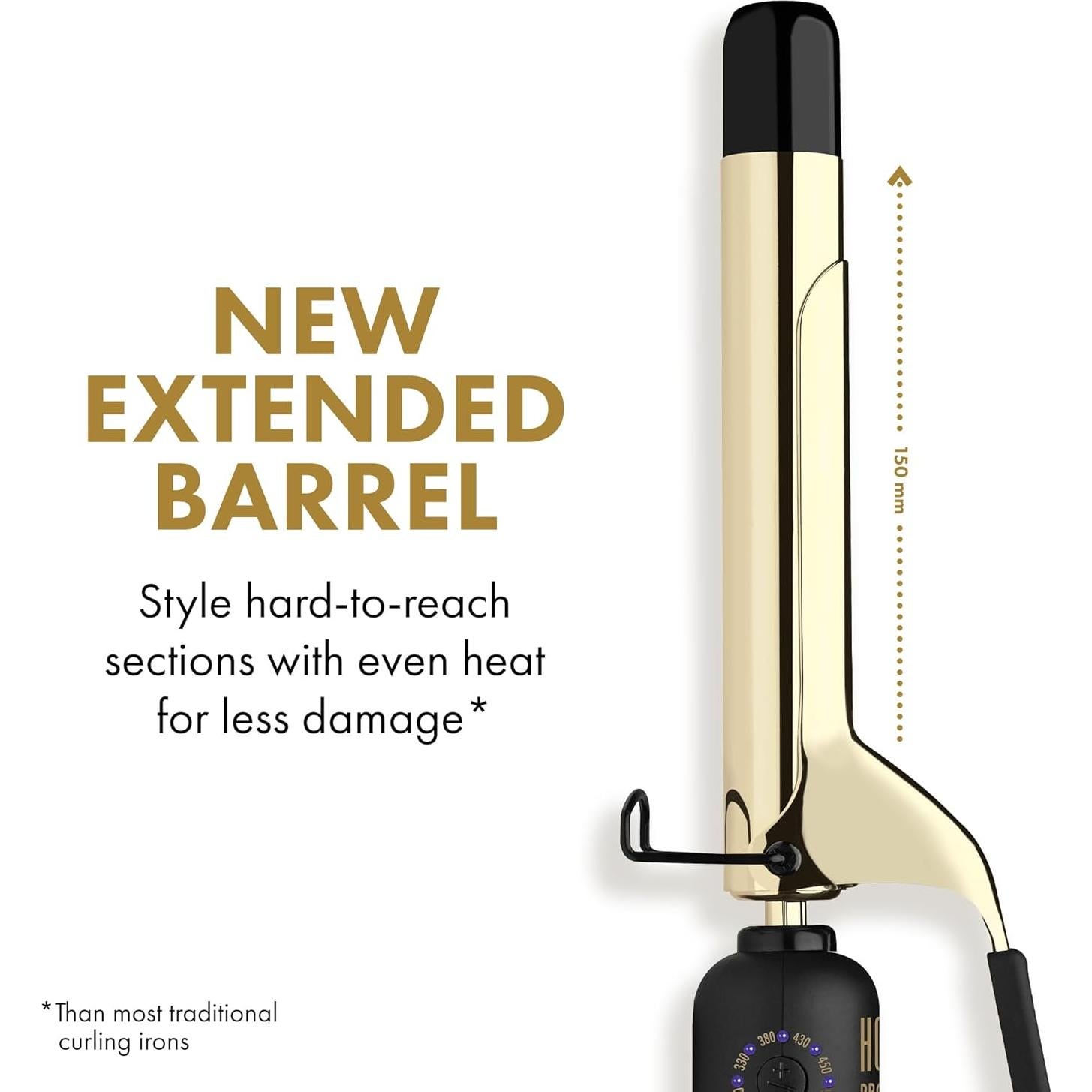 Plancha de Rizar 24K Gold Hot Tools 1" Barril Extendido