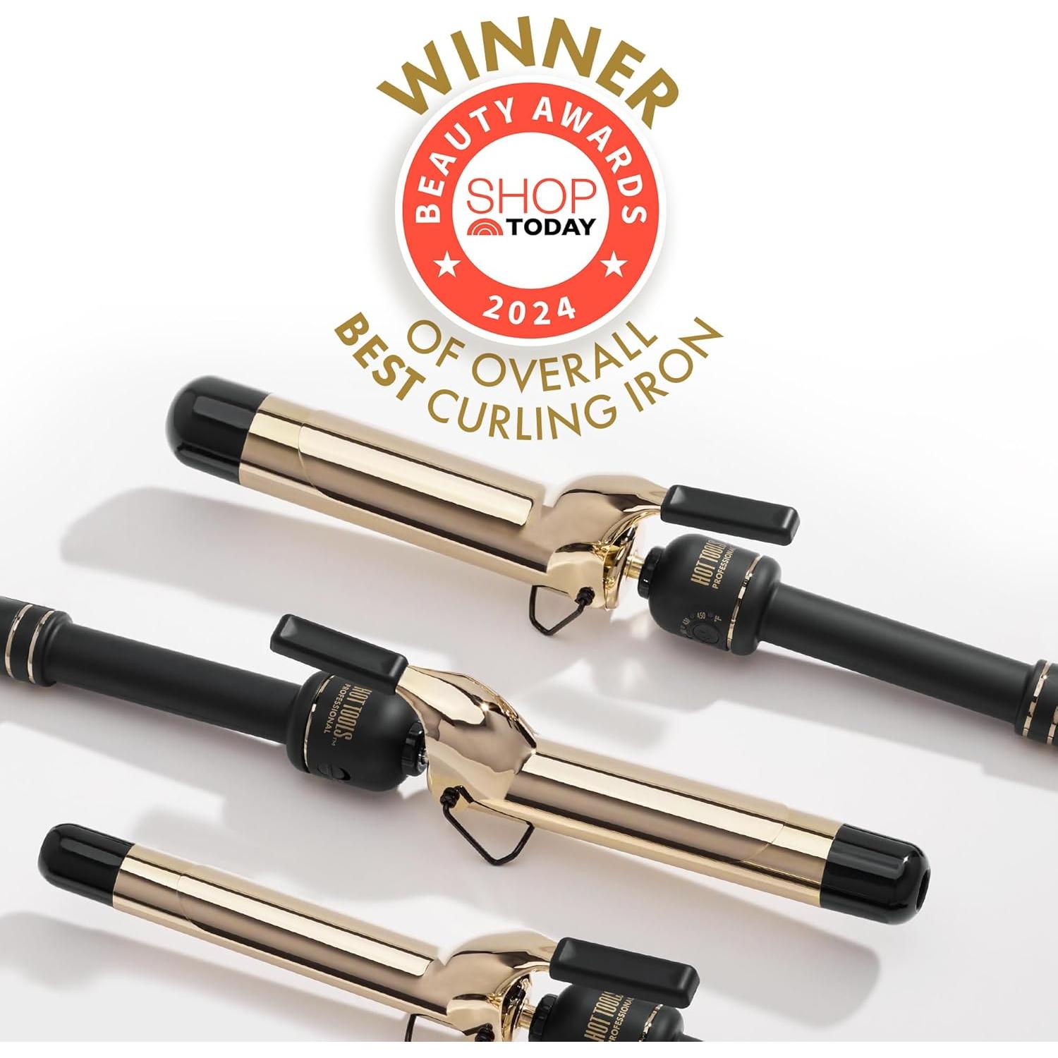 Plancha de Rizar 24K Gold Hot Tools 1" Barril Extendido