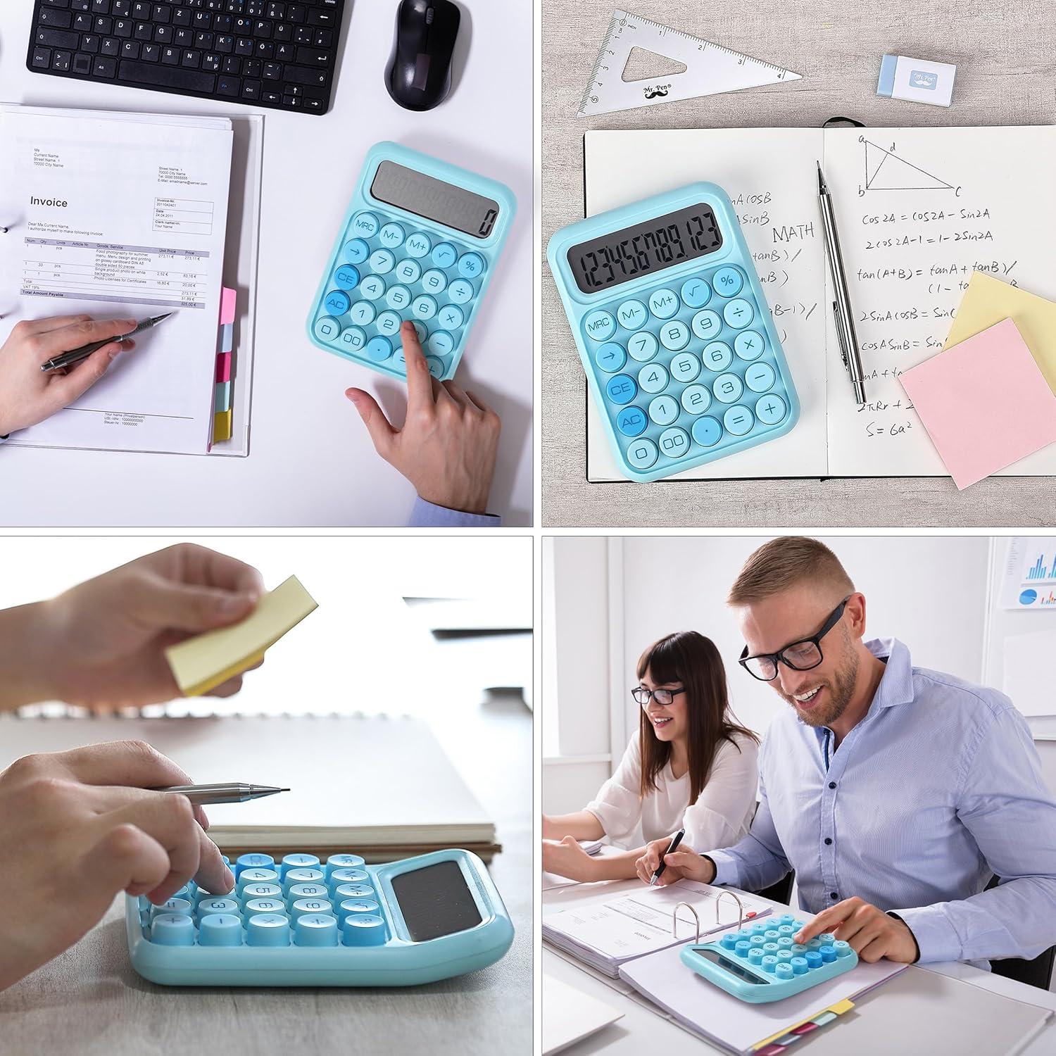 Calculadora Mr. Pen 12 Dígitos Azul con Botones Grandes