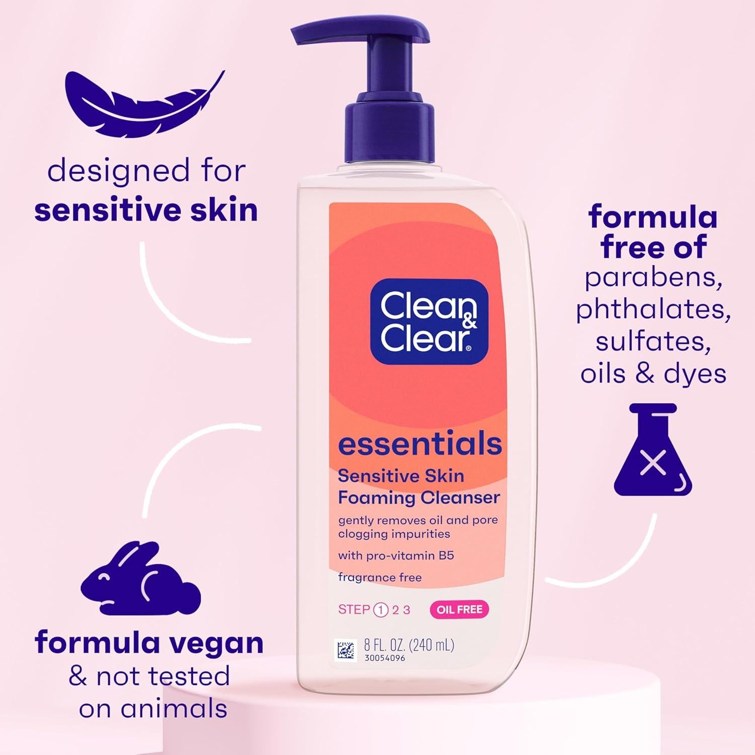 Limpiador Facial Espumoso Clean & Clear 236.6 ml Piel Sensible