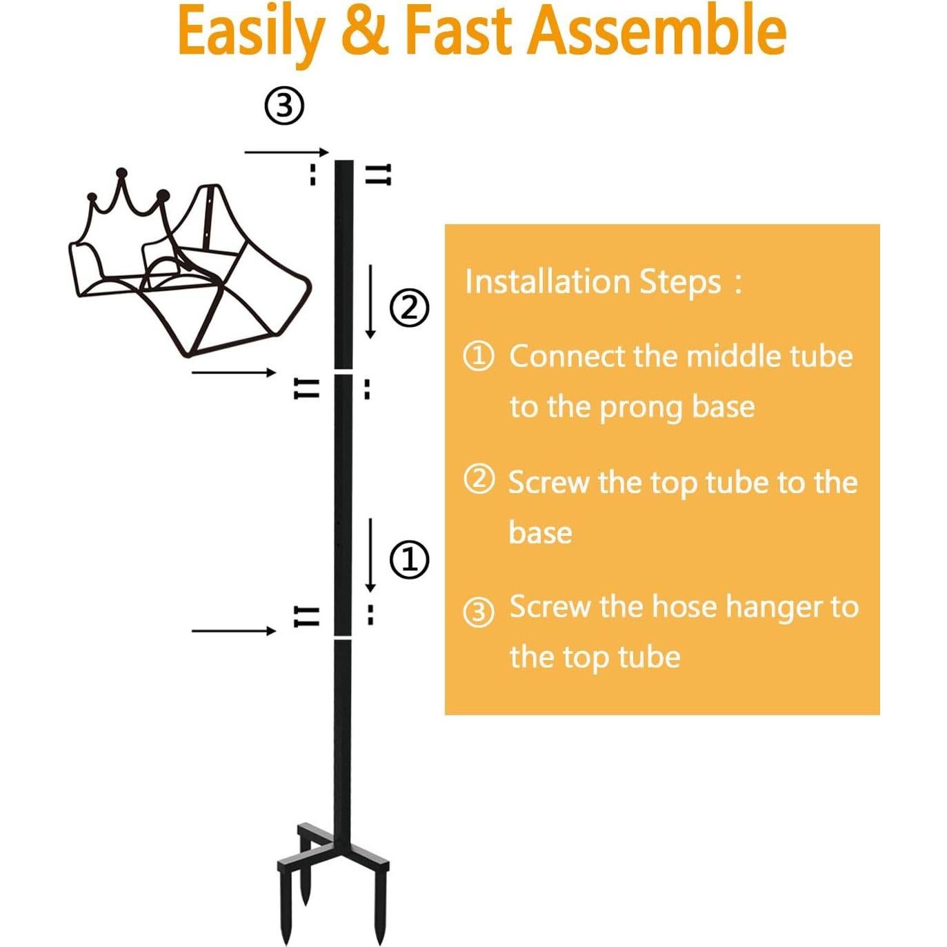 Soporte de Manguera de Jardín Garbuildman - Metal Negro 112.2 cm