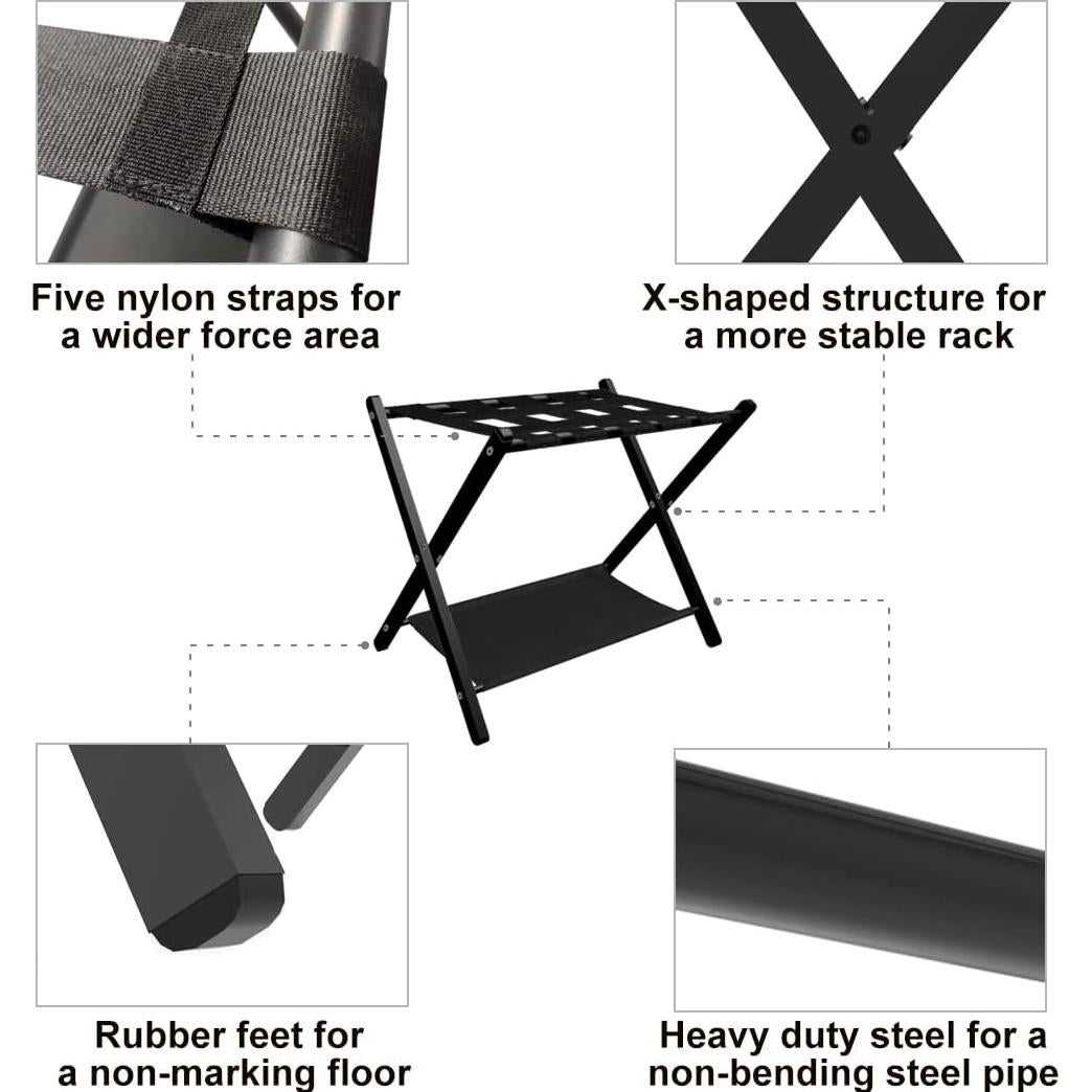 Soporte Plegable para Equipaje Fandature 2 Niveles 90.7kg