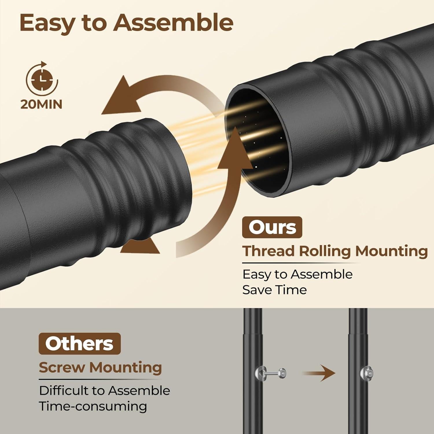 Perchero Rodante Doble Barra HYSEYY Metal Negro 95.25 kg