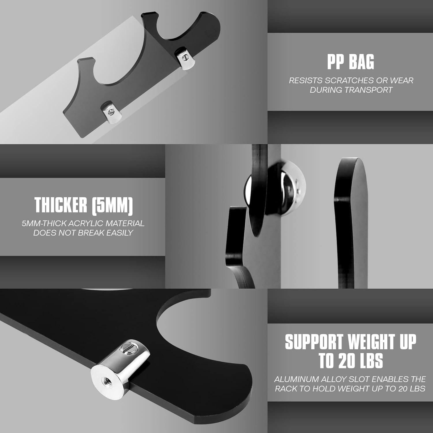 Soporte de Pared para Sable de Luz TOPNEW Acrílico Negro