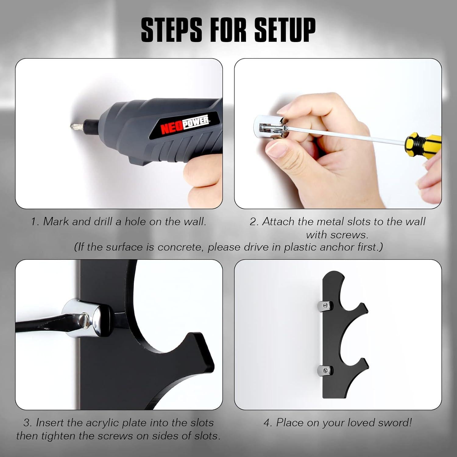 Soporte de Pared para Sable de Luz TOPNEW Acrílico Negro