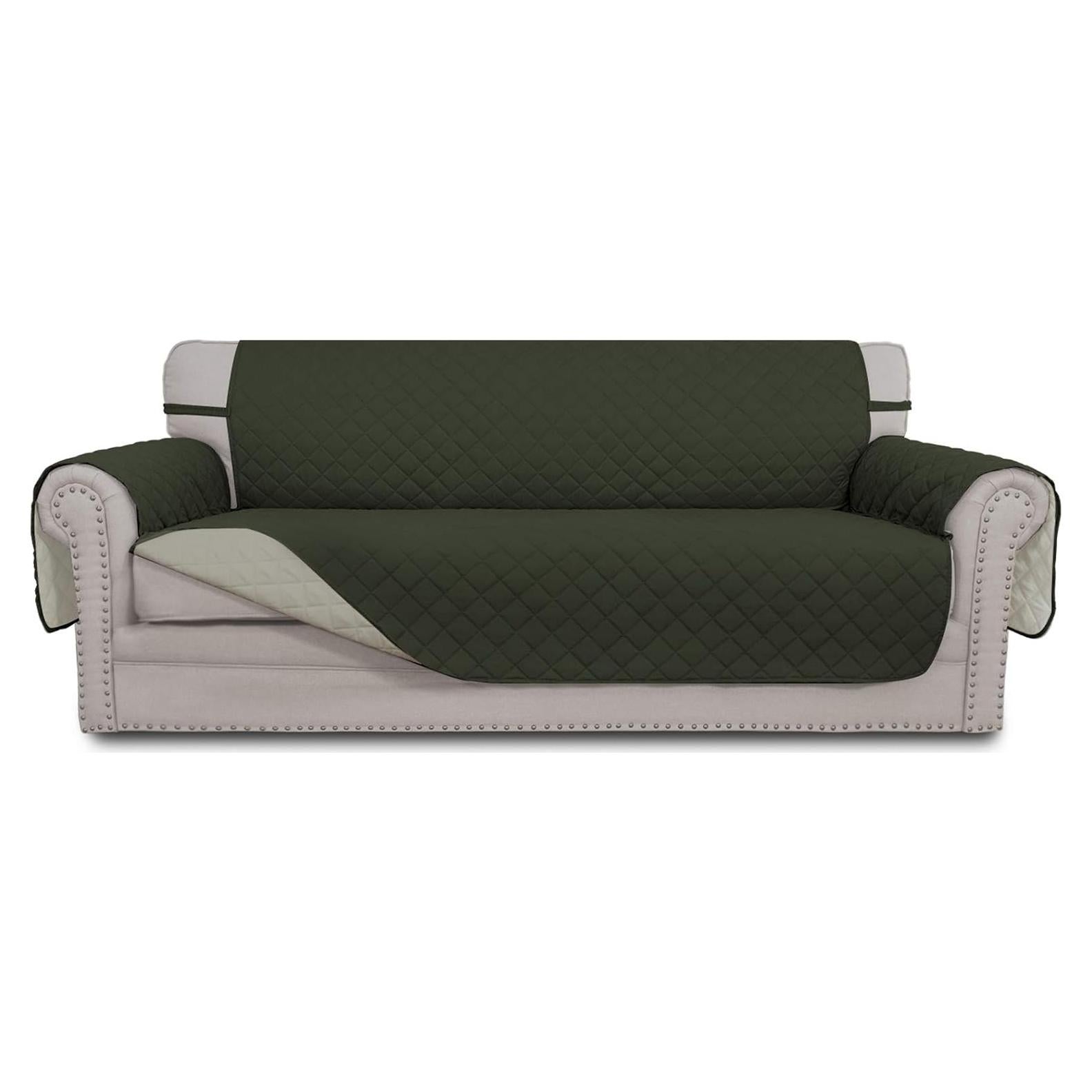 Funda Reversible Easy-Going para Sofá Grande Verde Militar/Beige
