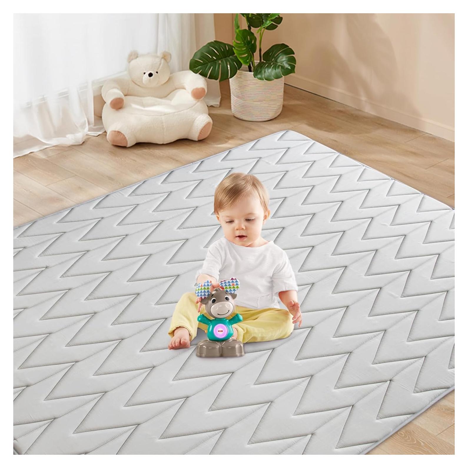 Alfombra de Juego Biloban 180x150 cm Antideslizante Gris