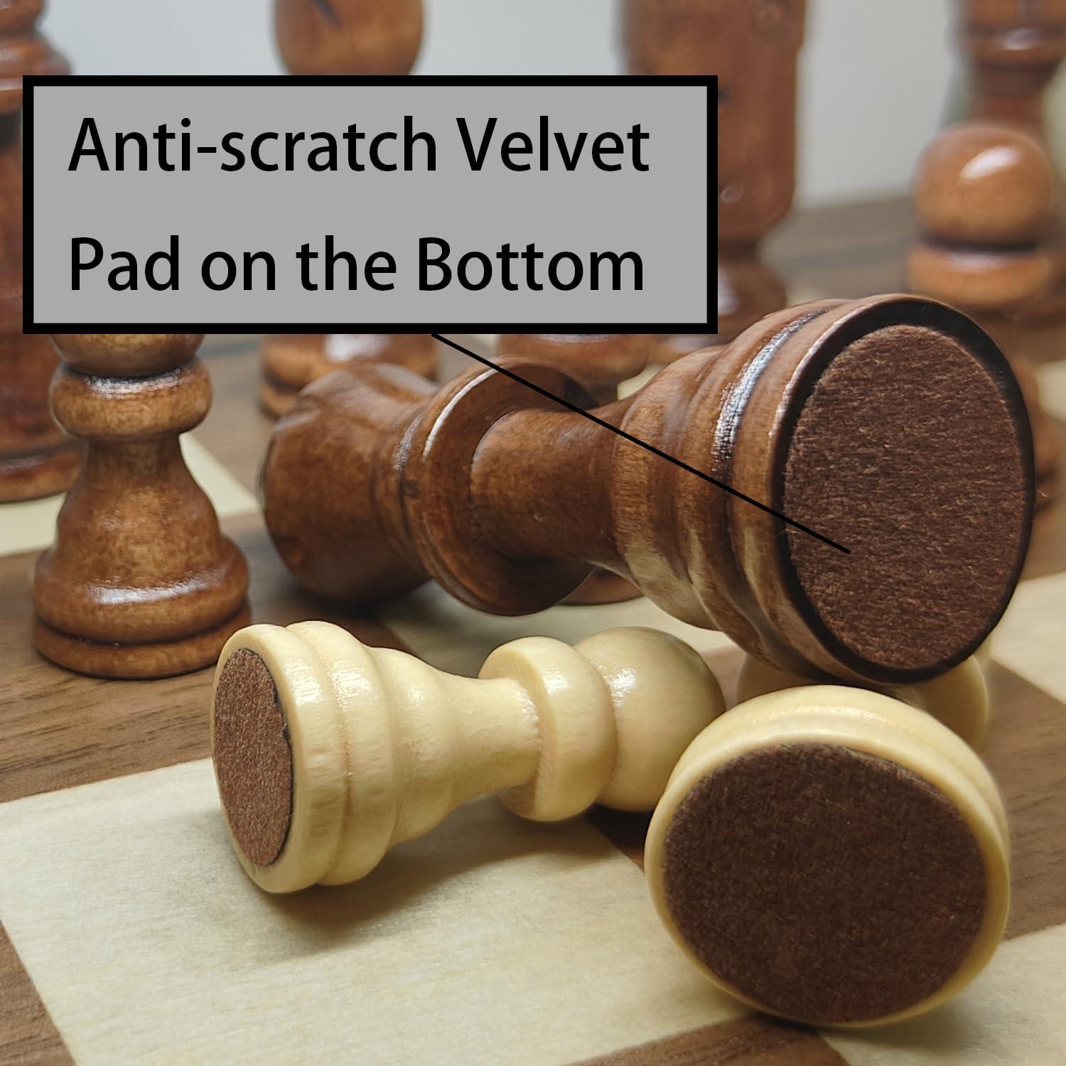 Piezas de Ajedrez de Madera Baspoom 7,62 cm con Bolsa