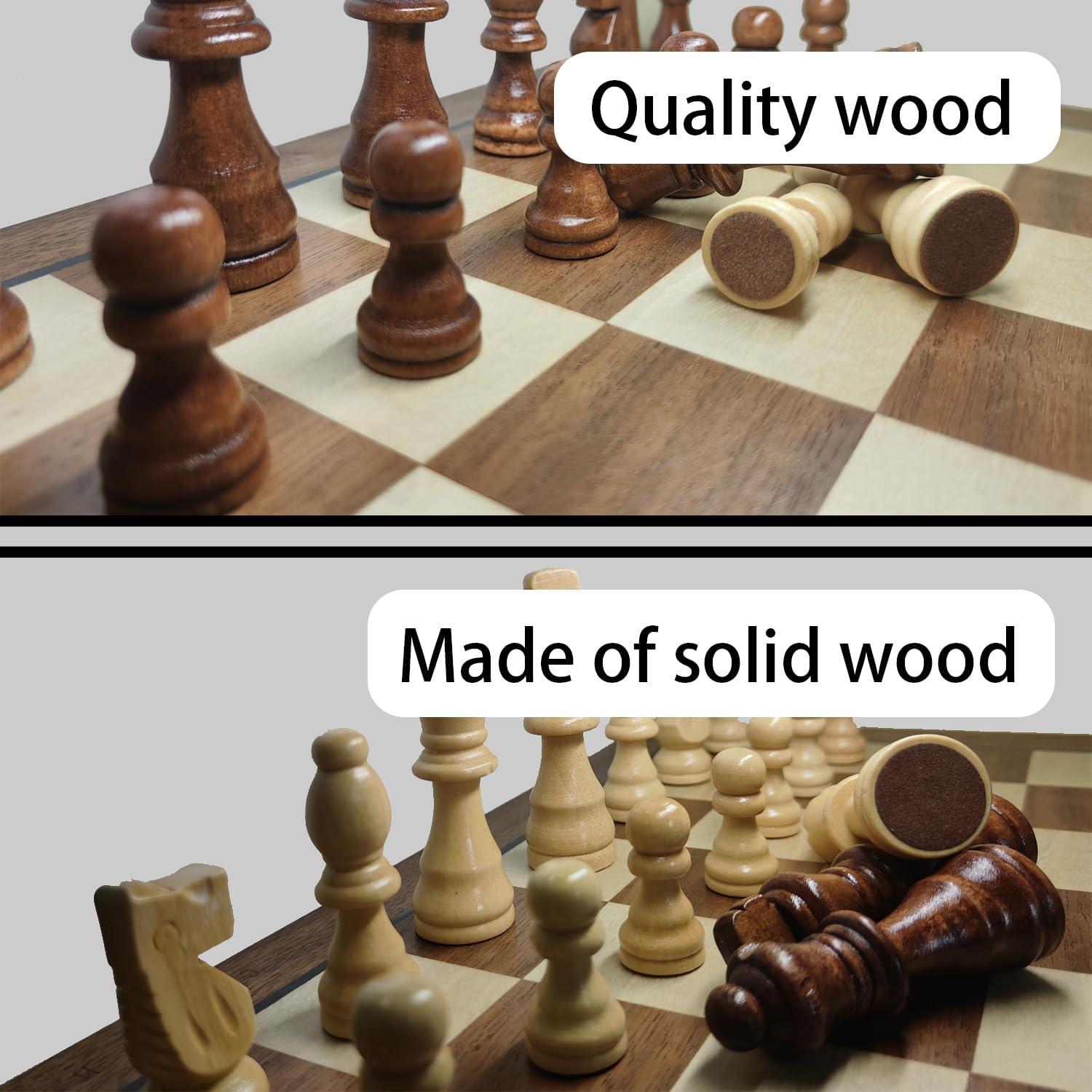 Piezas de Ajedrez de Madera Baspoom 7,62 cm con Bolsa