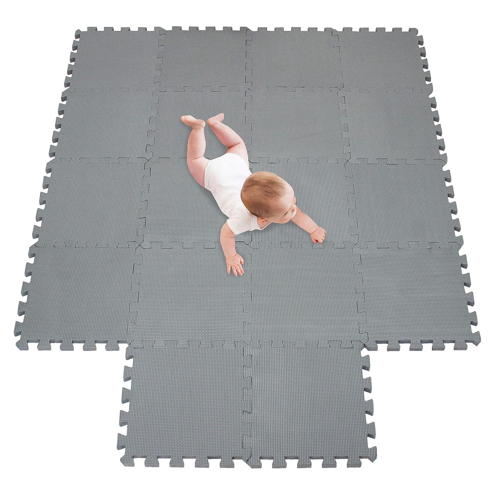 Alfombra de Juego meiqicool 18 Piezas EVA Gris 172x87cm