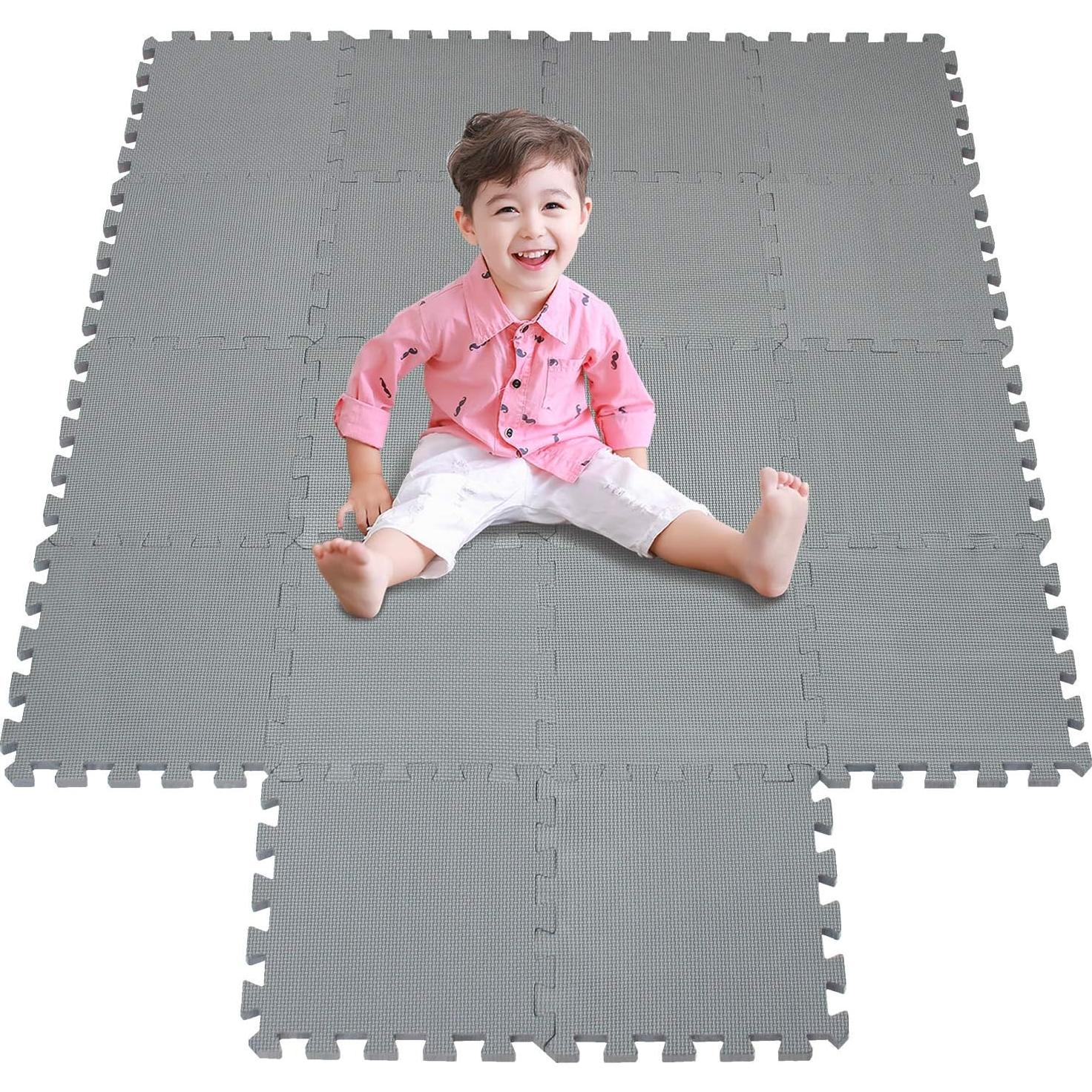 Alfombra de Juego meiqicool 18 Piezas EVA Gris 172x87cm