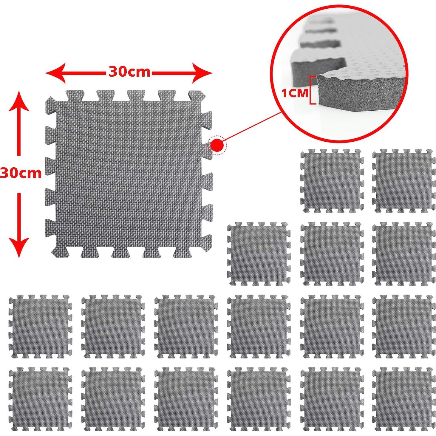 Alfombra de Juego meiqicool 18 Piezas EVA Gris 172x87cm