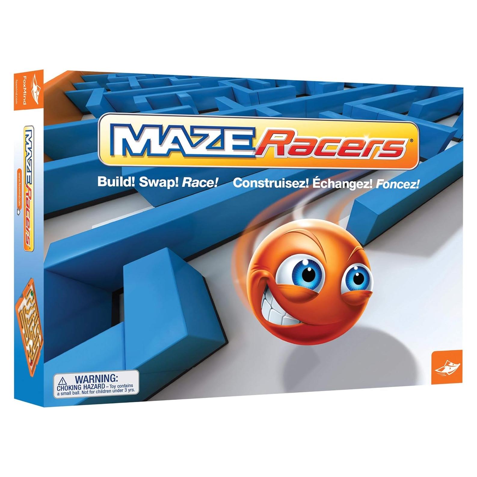 FoxMind Games: Maze Racers, Exciting Building and Racing Board Game, Competitive Gameplay, 2 to 4 Players, Small Parts Included, For Ages 8 and up