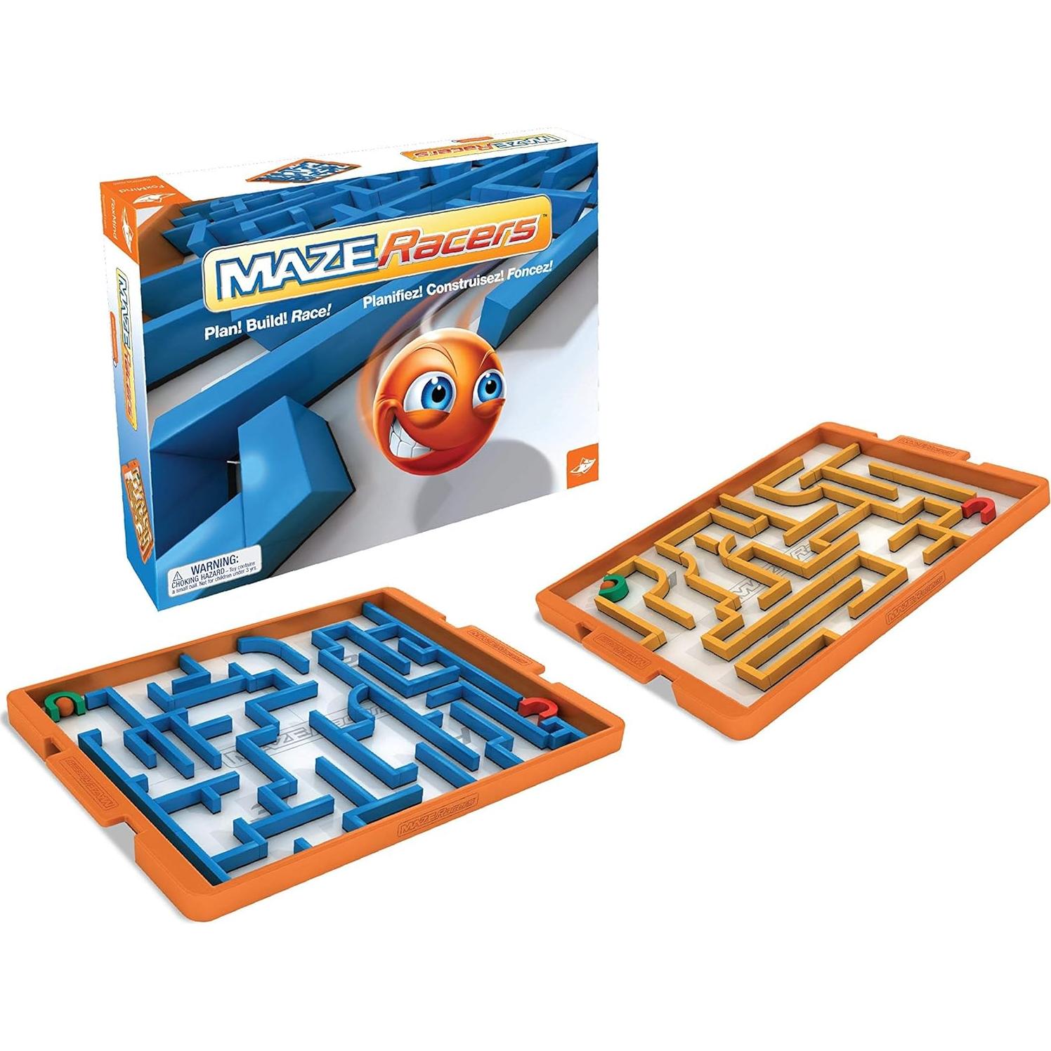 FoxMind Games: Maze Racers, Exciting Building and Racing Board Game, Competitive Gameplay, 2 to 4 Players, Small Parts Included, For Ages 8 and up