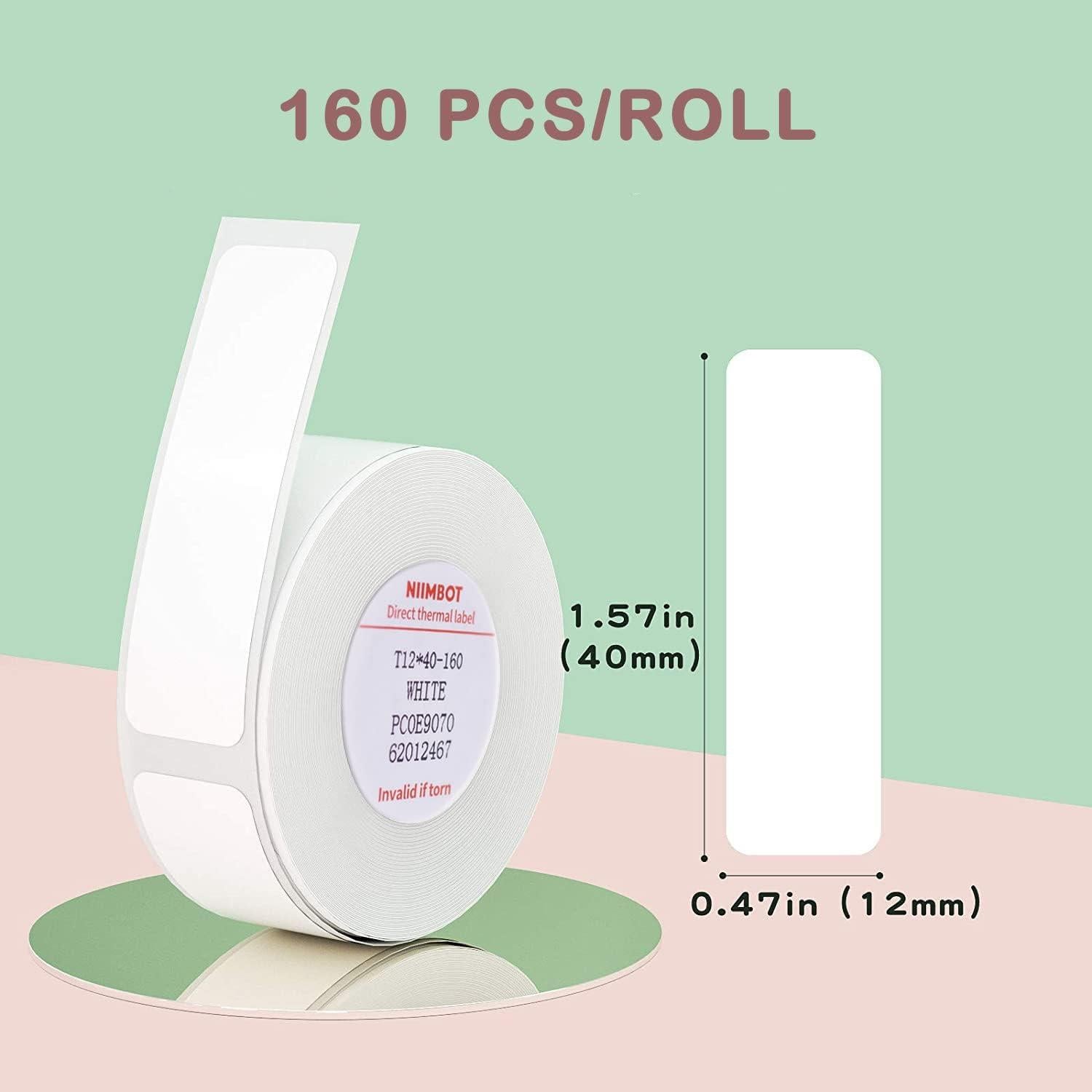 Cinta de Etiquetas NIIMBOT D11 - 12x40 mm - 160 Etiquetas Blancas