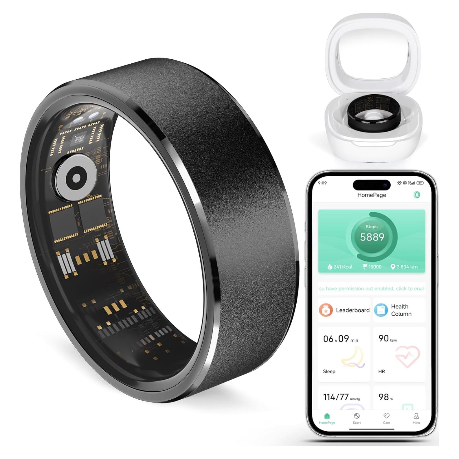 Anillo de Fitness Inteligente Weylmd VR12 Negro - Monitoreo Salud