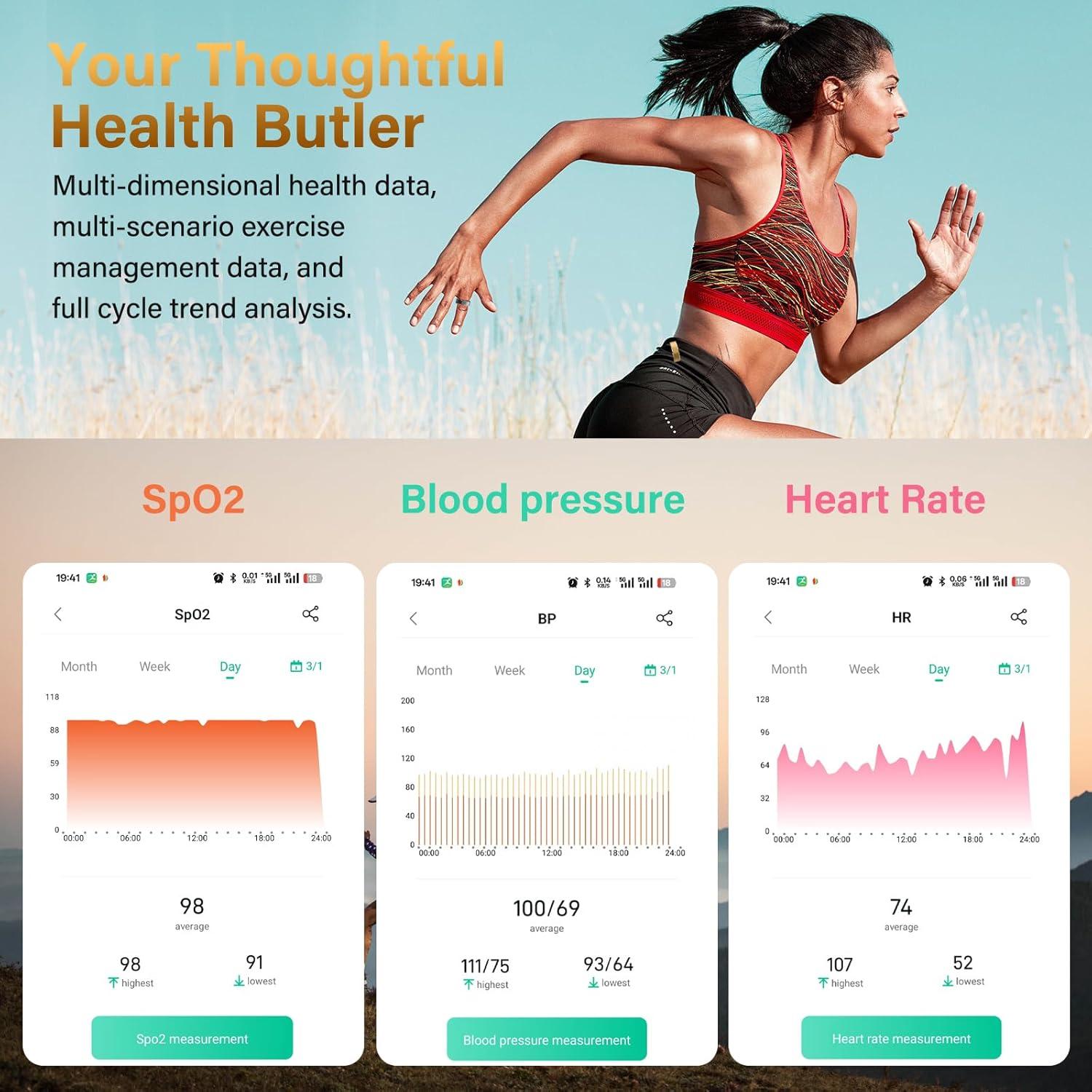 Anillo de Fitness Inteligente Weylmd VR12 Negro - Monitoreo Salud