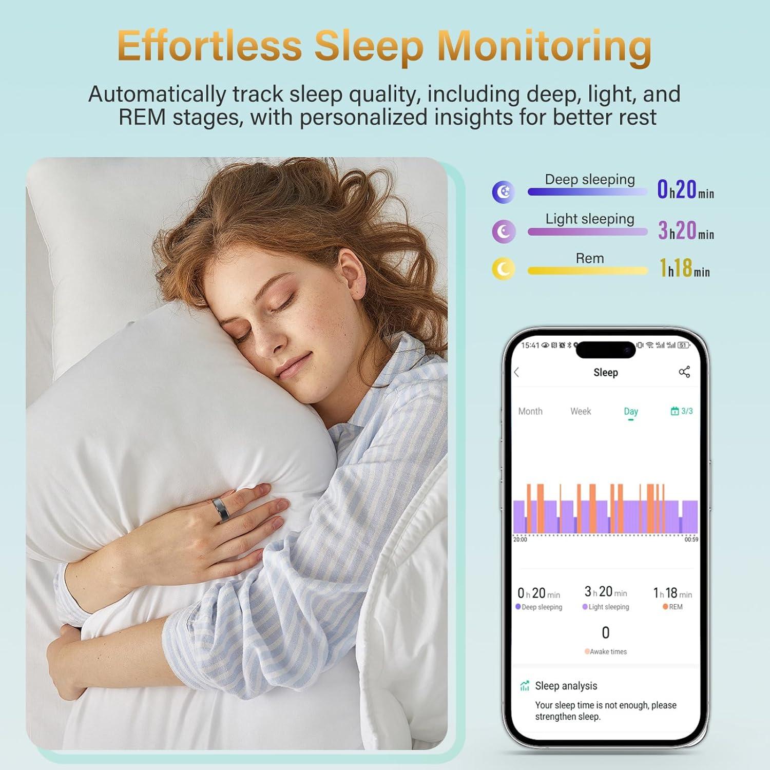 Anillo de Fitness Inteligente Weylmd VR12 Negro - Monitoreo Salud