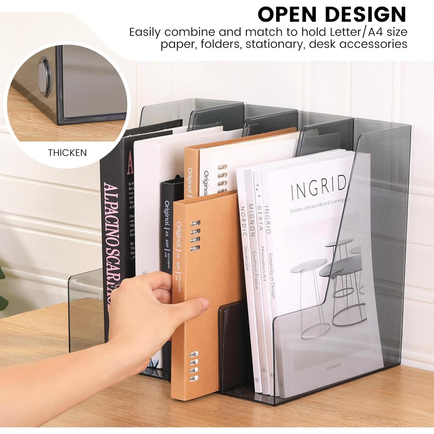 Soporte Vertical para Archivos HOHOPE 2 Paquete Negro PET