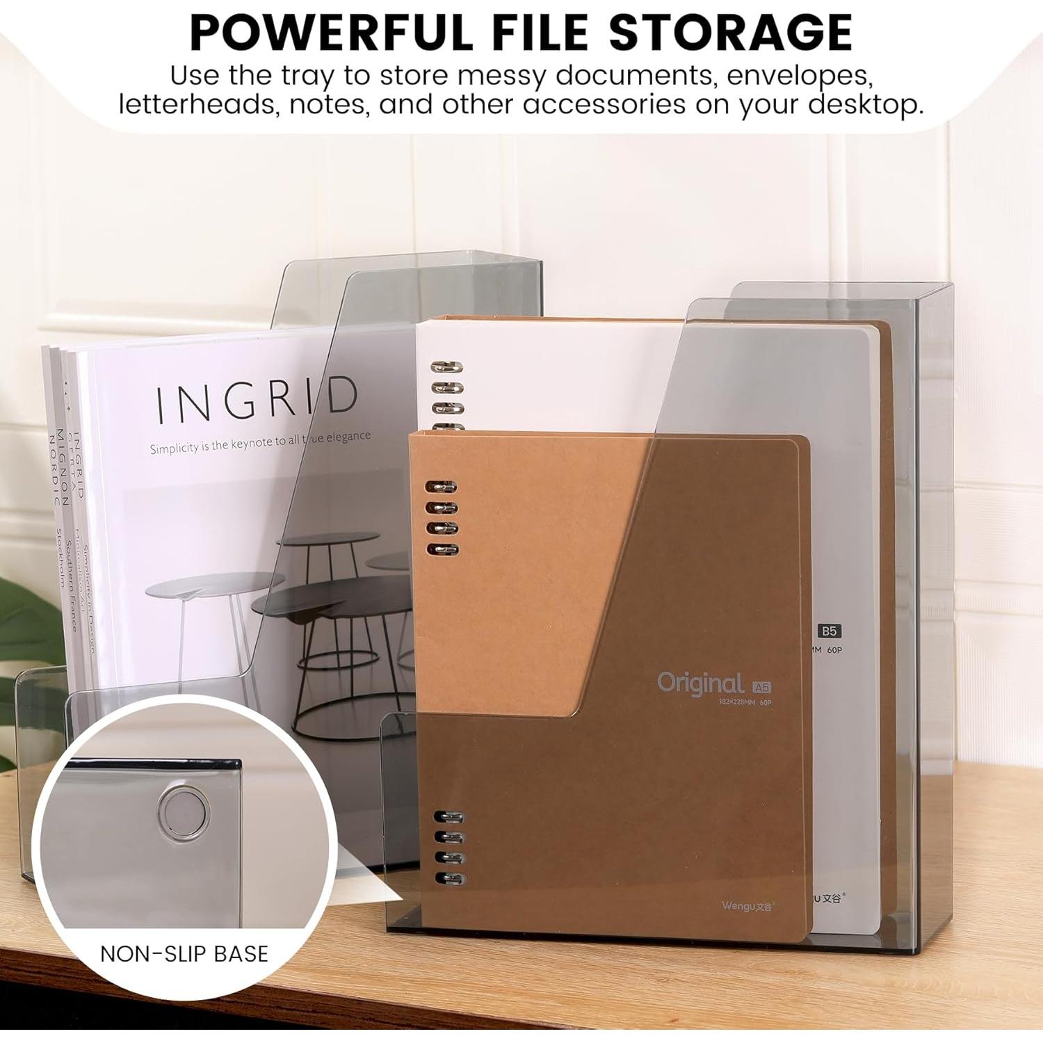 Soporte Vertical para Archivos HOHOPE 2 Paquete Negro PET