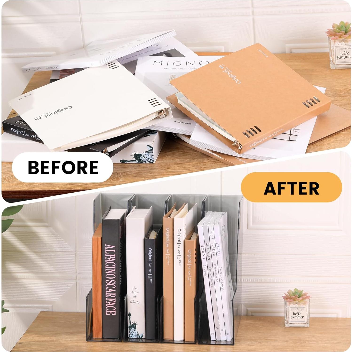 Soporte Vertical para Archivos HOHOPE 2 Paquete Negro PET