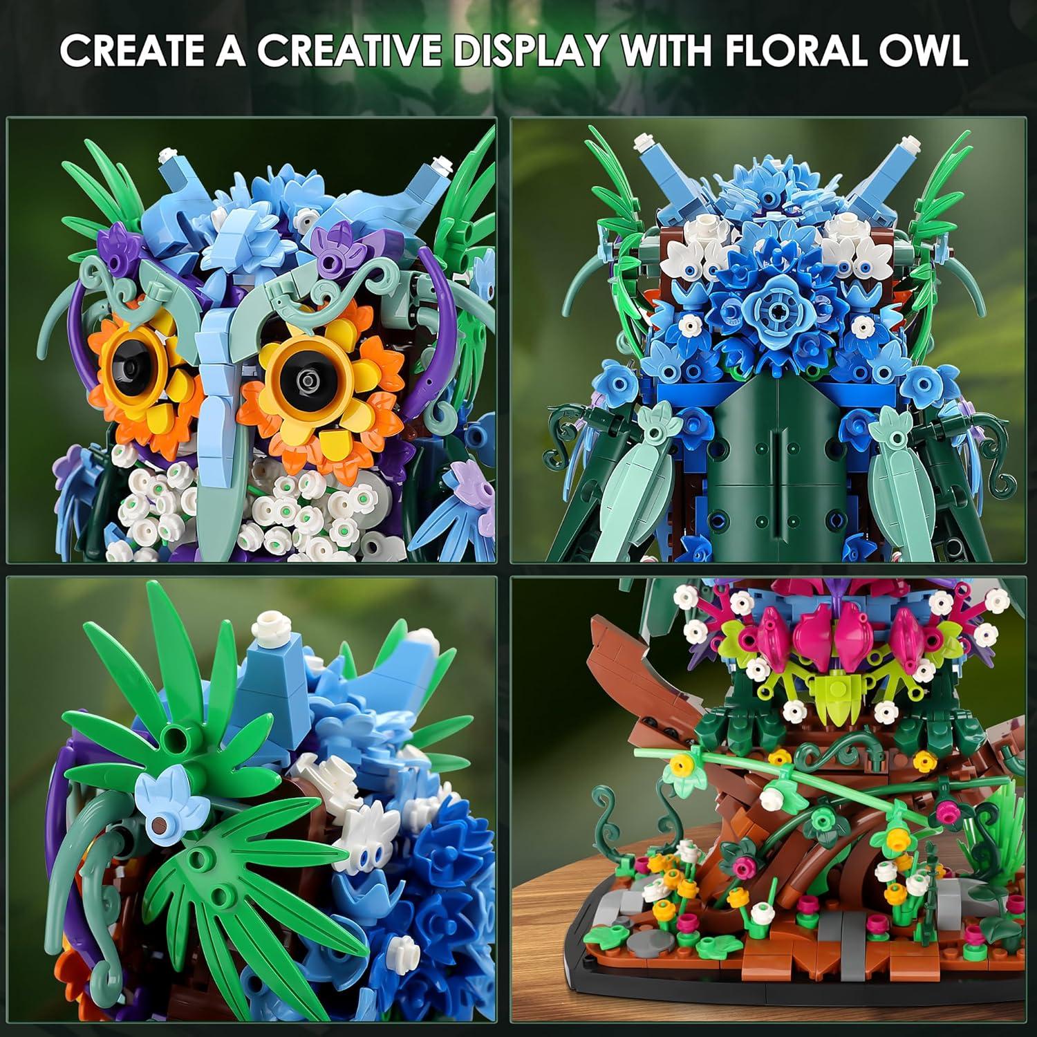 Set de Construcción JOJO&Peach Búho Floral 1193 Piezas