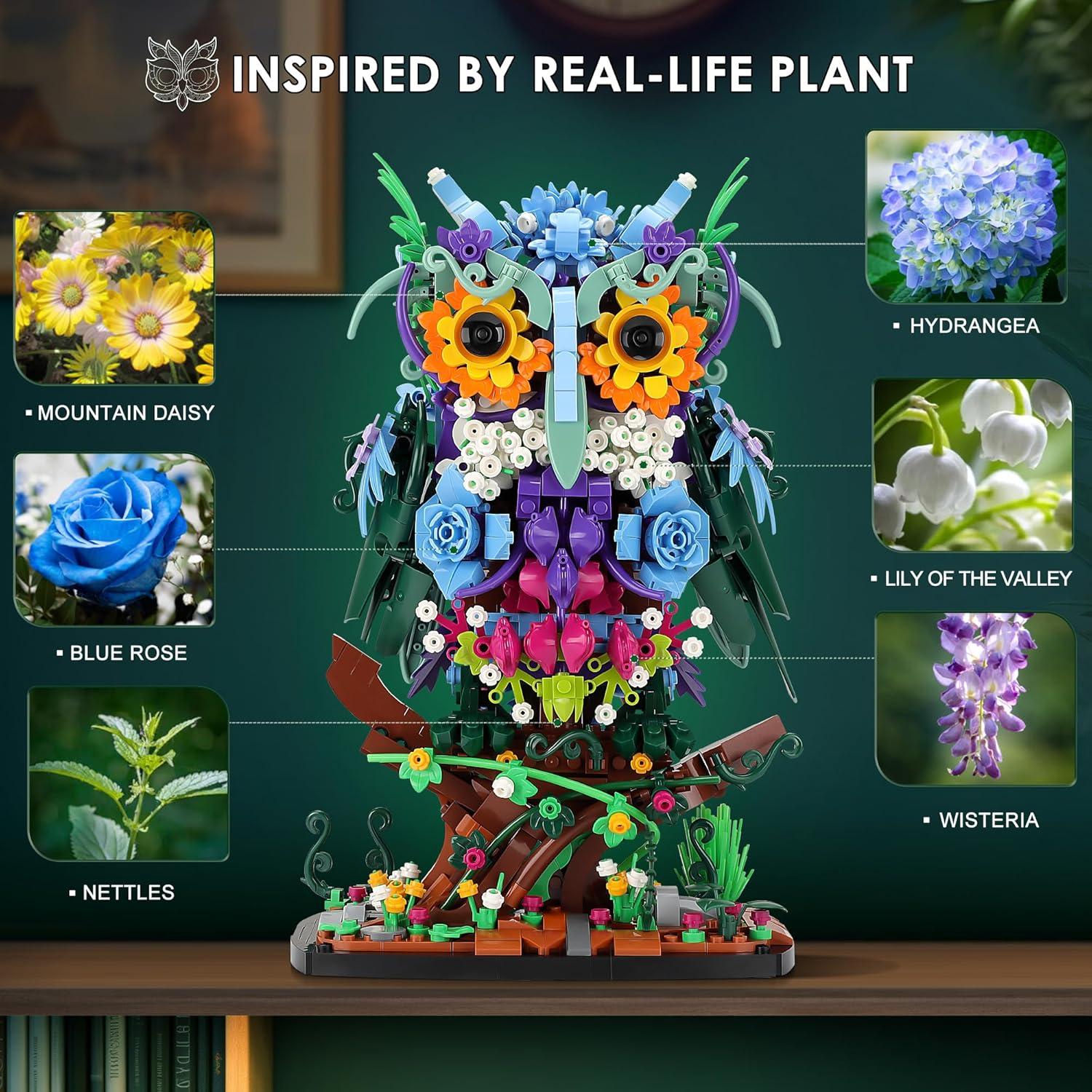 Set de Construcción JOJO&Peach Búho Floral 1193 Piezas