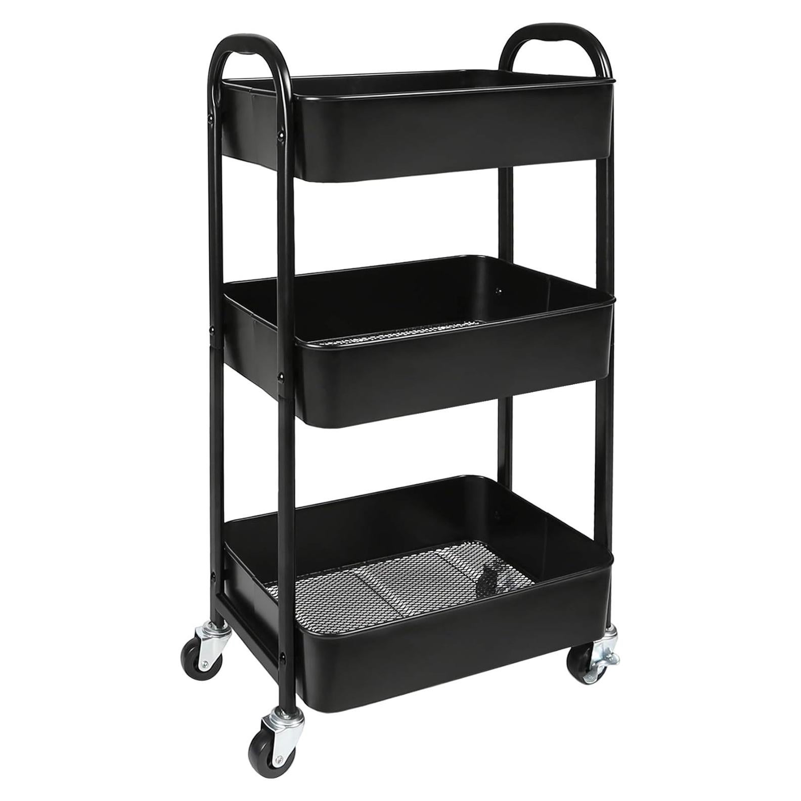 Carro de Utilidad Rodante MAX Houser 3 Niveles Negro