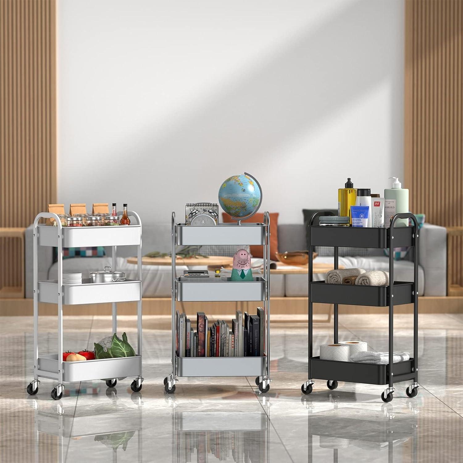 Carro de Utilidad Rodante MAX Houser 3 Niveles Negro