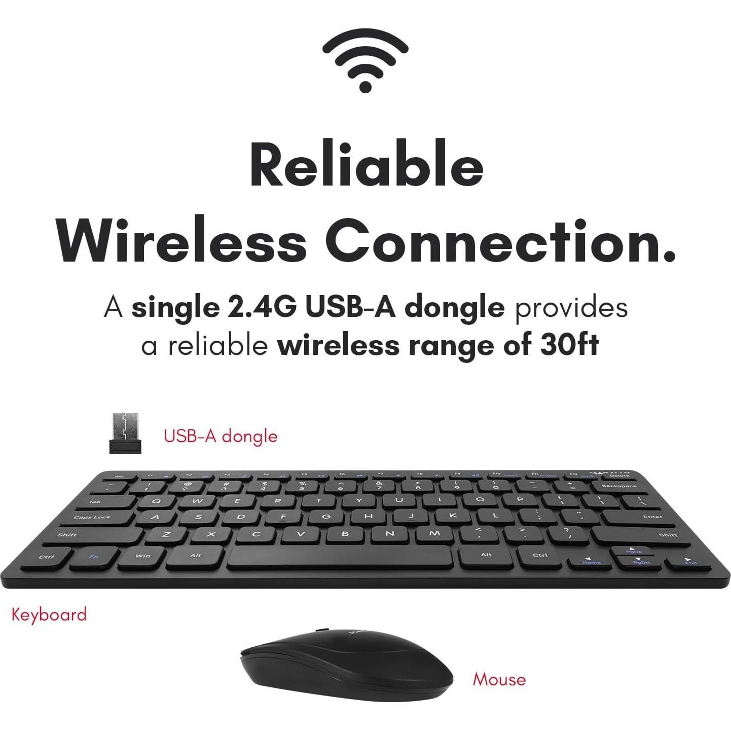 Combo Teclado y Ratón Inalámbrico Macally Mini 2.4G - 78 Teclas