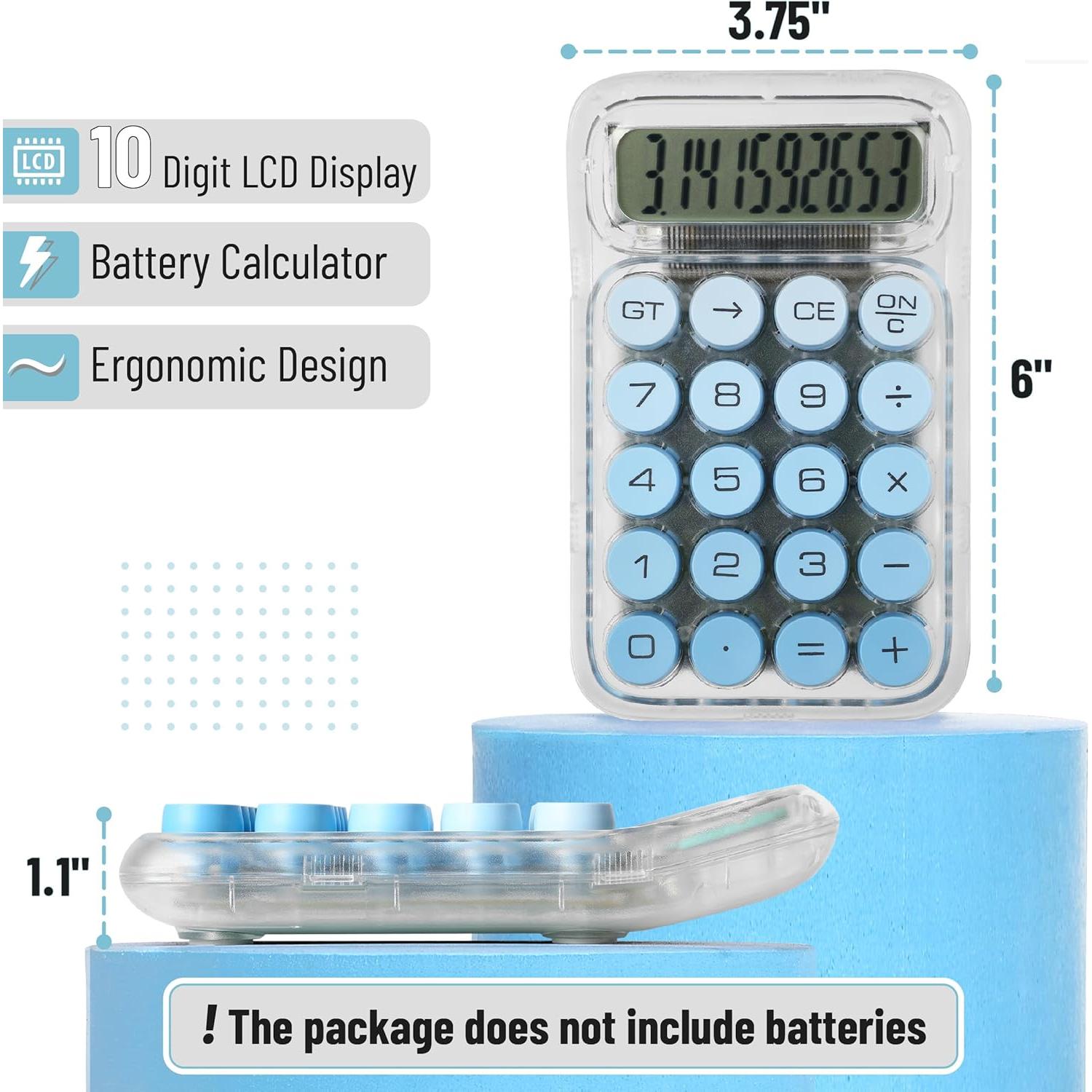 Calculadora Mr. Pen 10 Dígitos Azul Pantalla LCD Grande