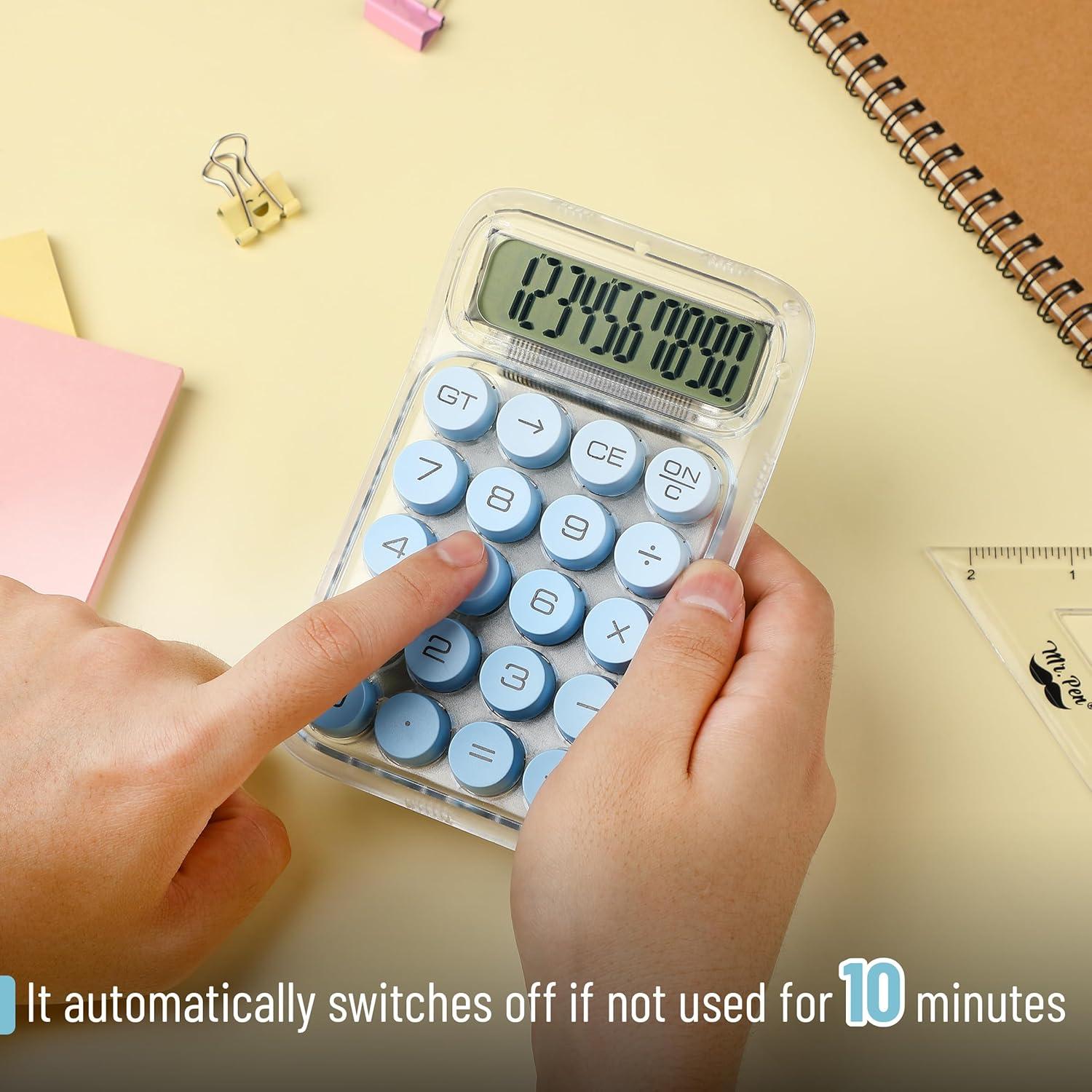 Calculadora Mr. Pen 10 Dígitos Azul Pantalla LCD Grande