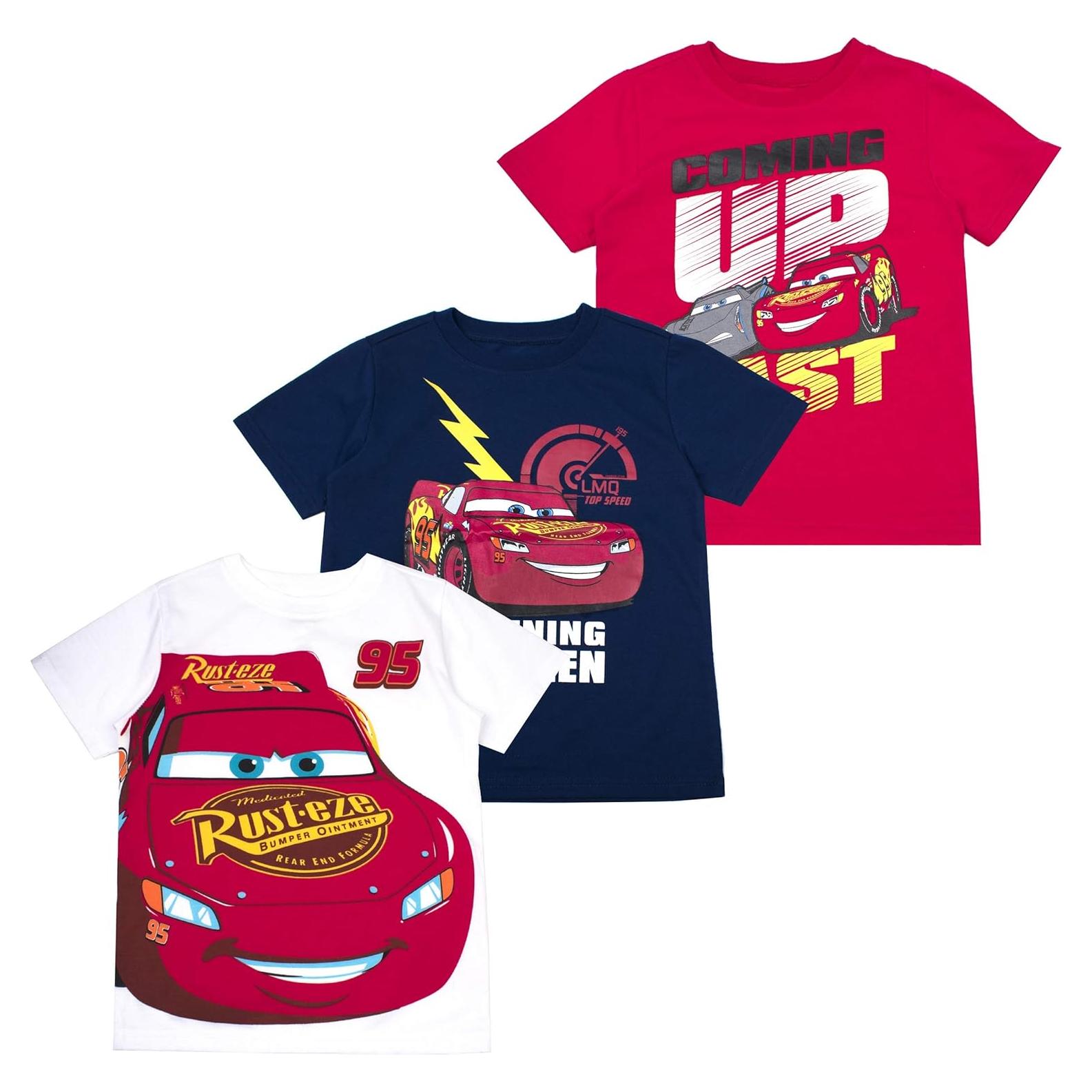 Paquete de 3 Camisetas Rayo McQueen Disney para Niños