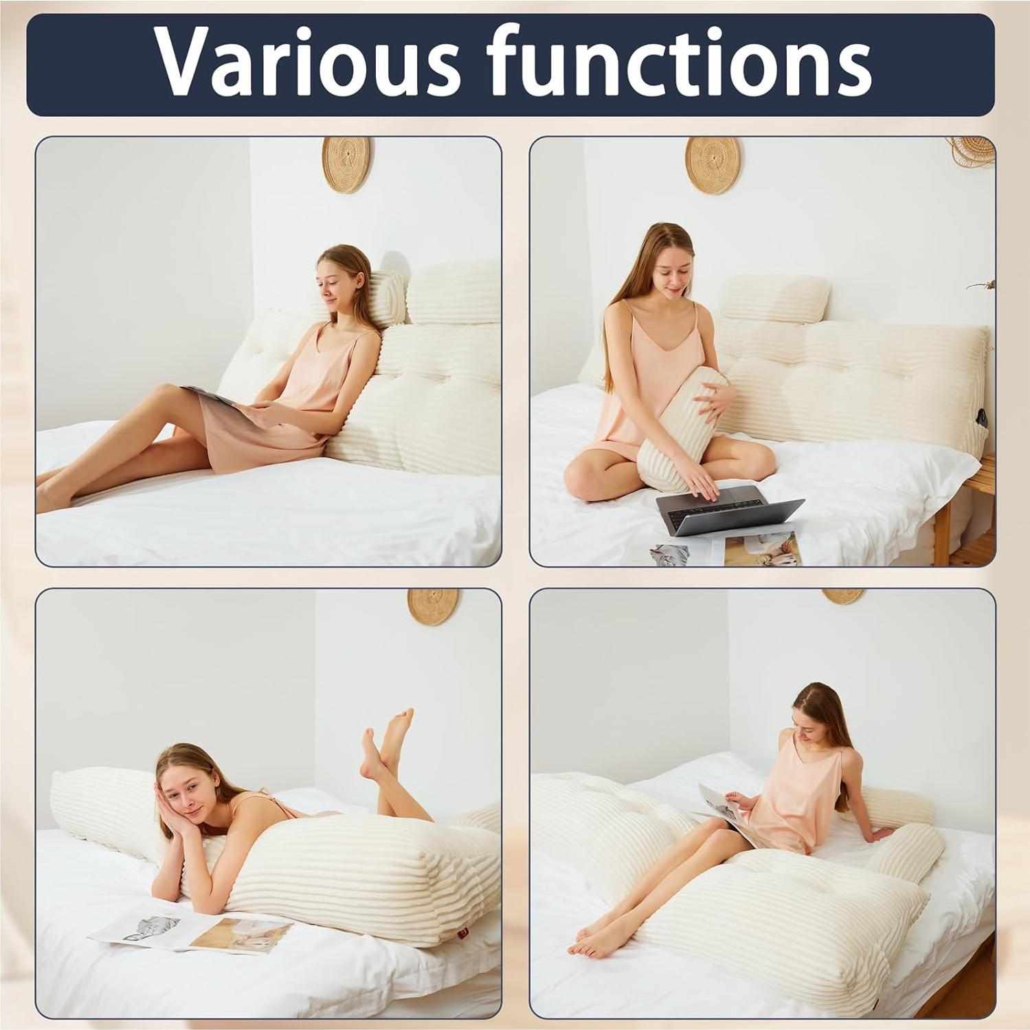 Cojín de Respaldo Cuña Rycwola HP6688 Beige 99x20x51 cm