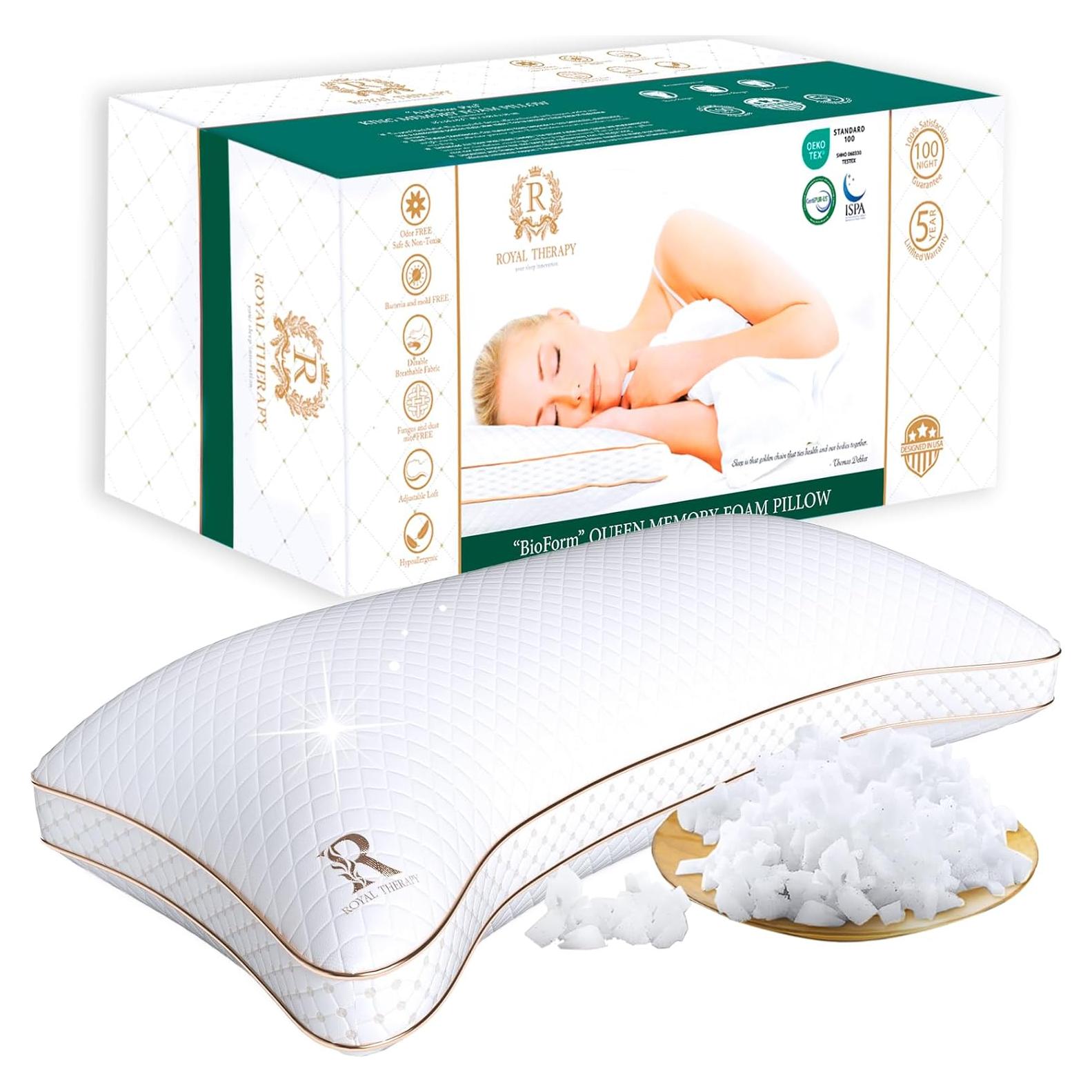 Almohada de Espuma con Memoria Royal Therapy Reina - Firmeza Media, Transpirable