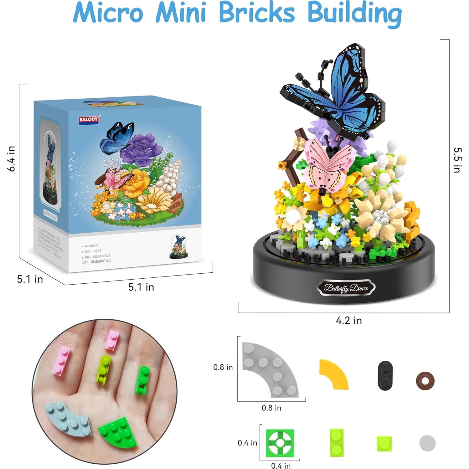 Kit de Construcción Ramo de Flores QIFUN 524 Piezas Decorativo